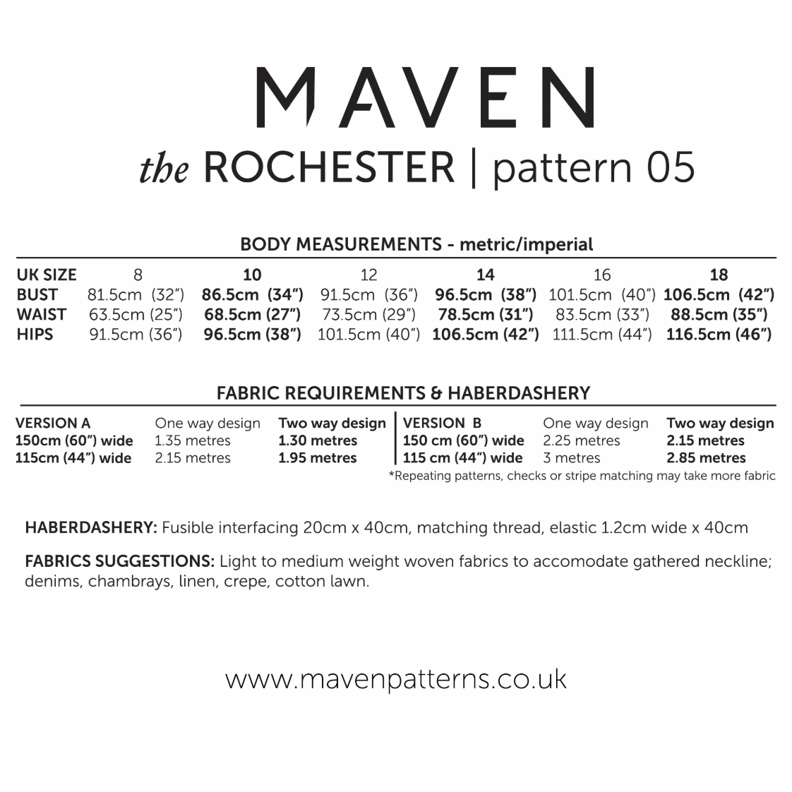 Maven Patterns Rochester Dress and Top