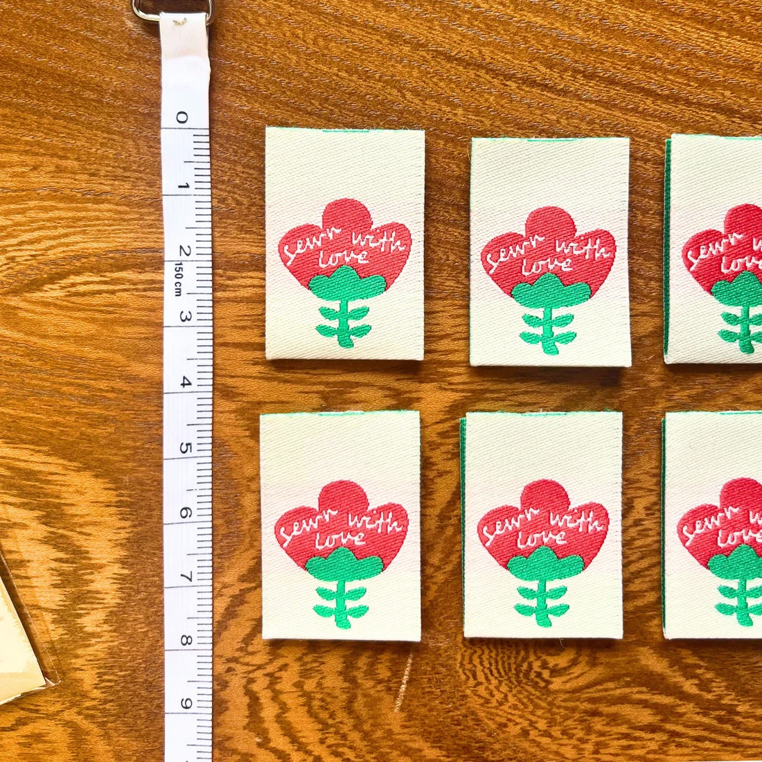 Pattern Paper Scissors 'Sewn with Love' Labels