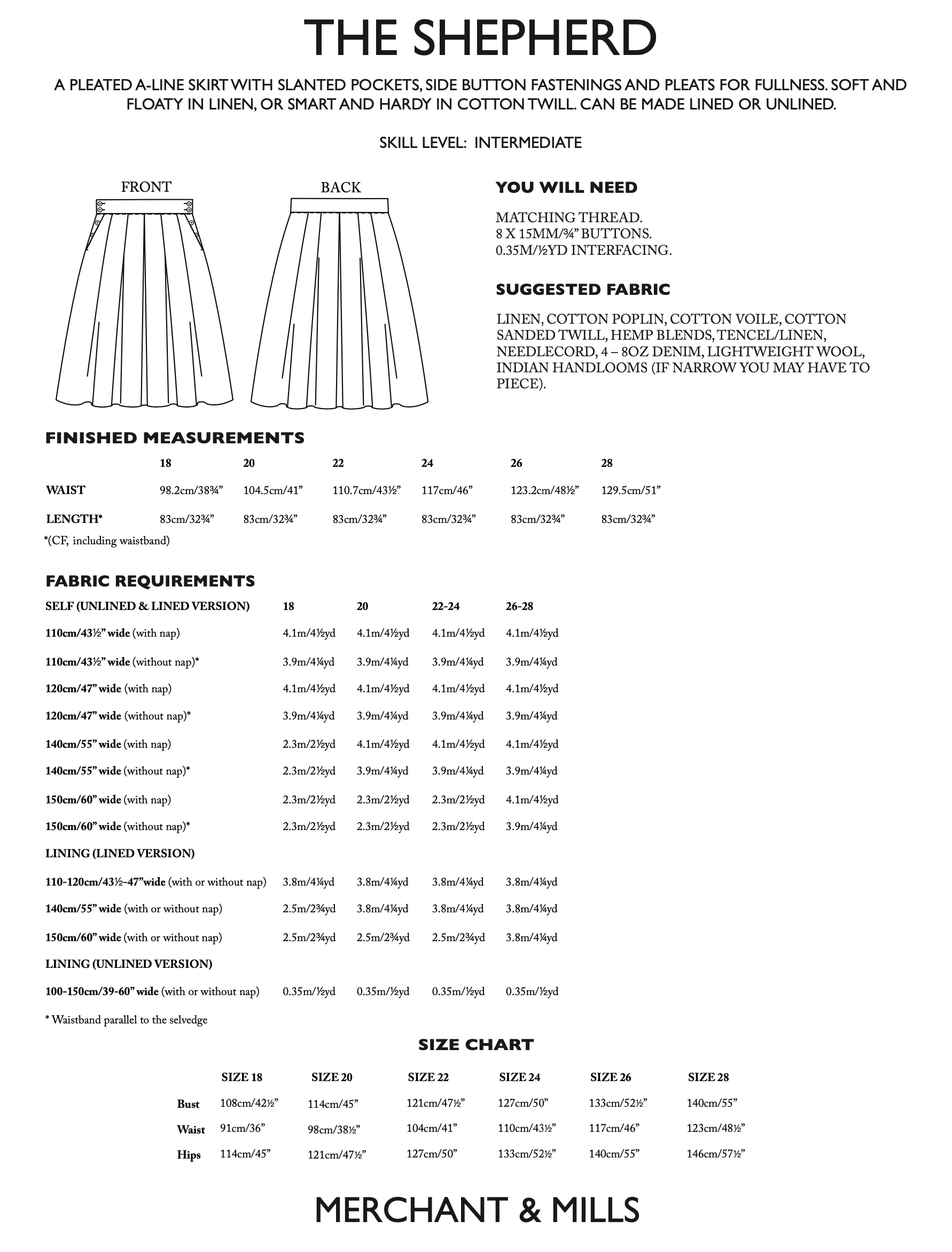 Merchant & Mills Shepherd Skirt