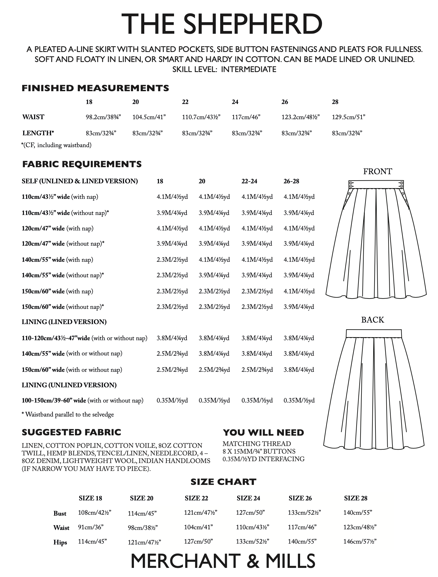 Merchant & Mills Shepherd Skirt