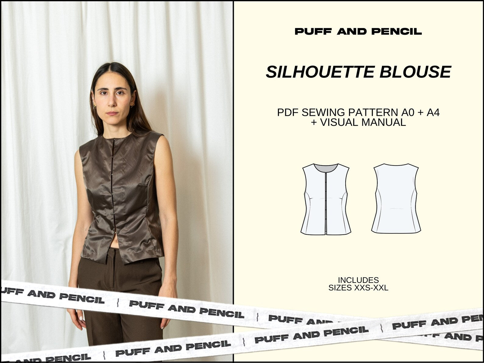 Puff and Pencil Silhouette Blouse