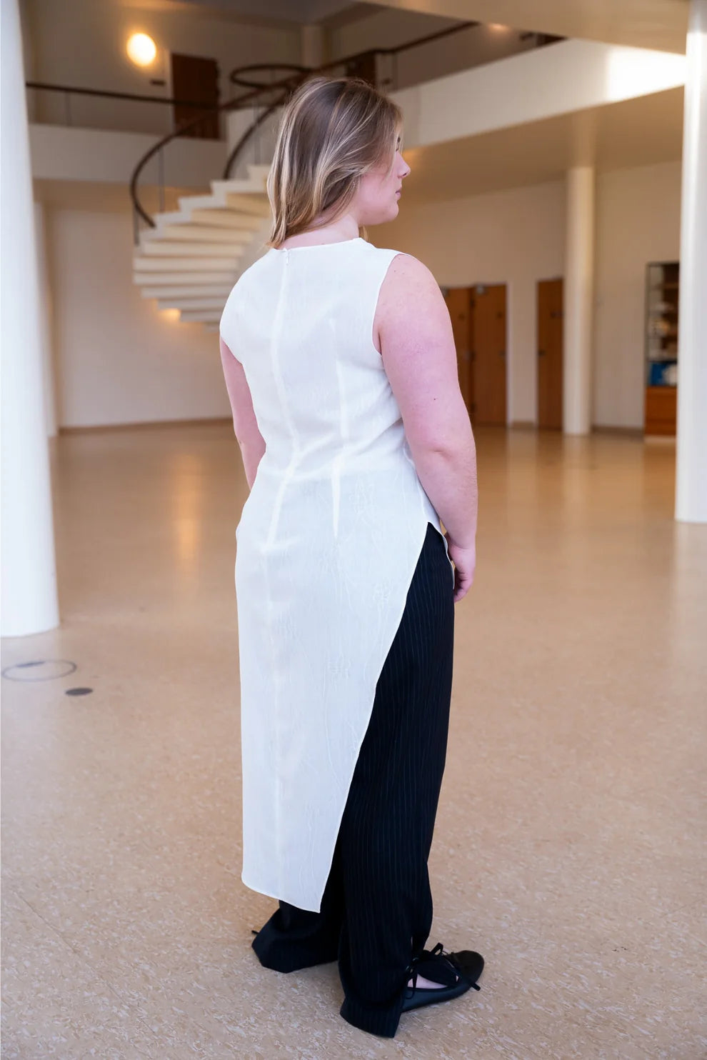 Puff and Pencil Slash Dress & Cap Sleeve