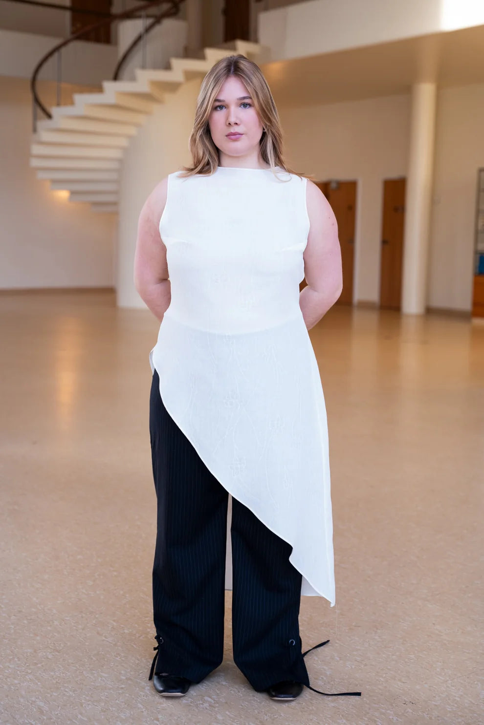 Puff and Pencil Slash Dress & Cap Sleeve