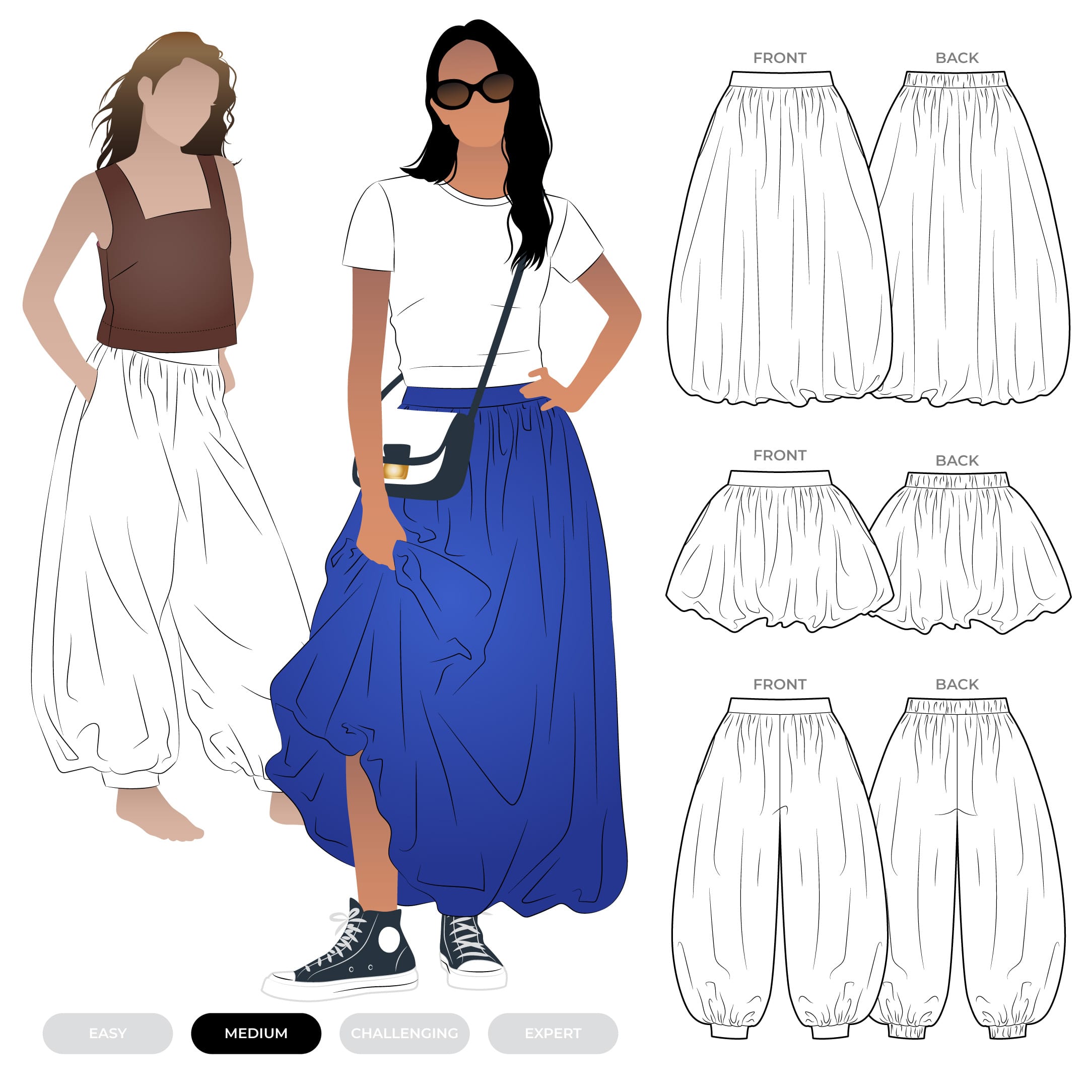 Style Arc Sophia Woven Bubble Skirt and Pant