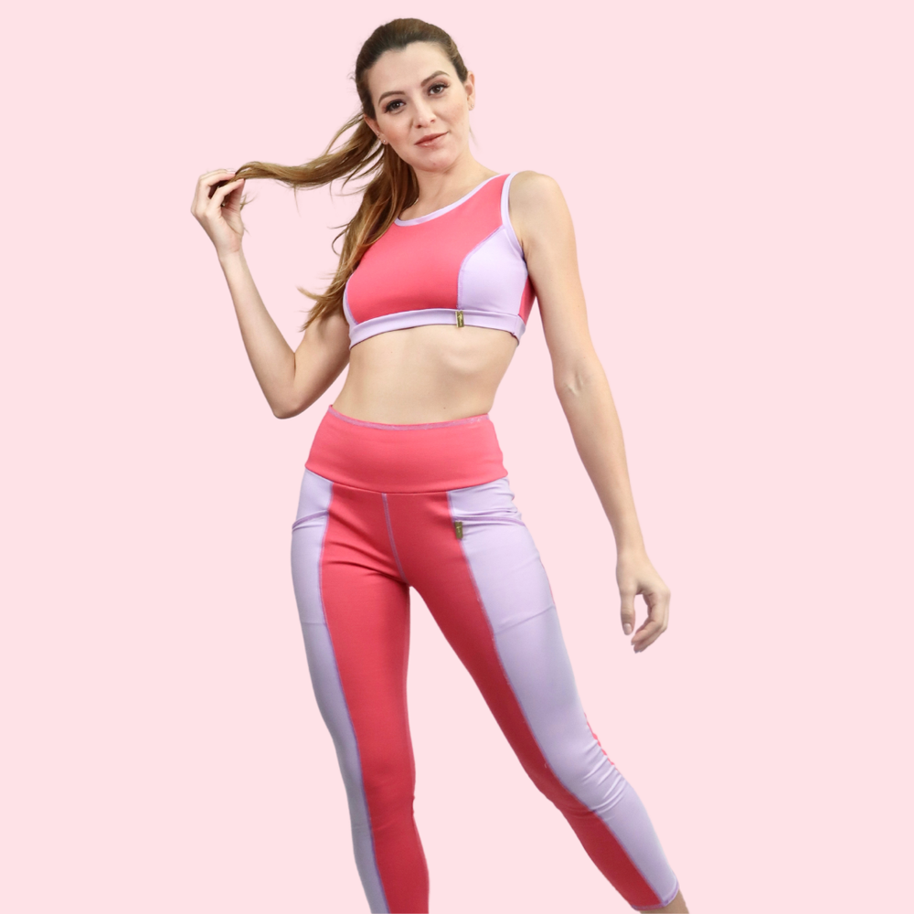 Women wearing the Sophie Fitted Tank and Bra sewing pattern from Sirena Patterns on The Fold Line. A sports bra pattern made in nylon/spandex, activewear knits, jersey/spandex fabrics, featuring princess seams, front and back scoop necklines, under bust e