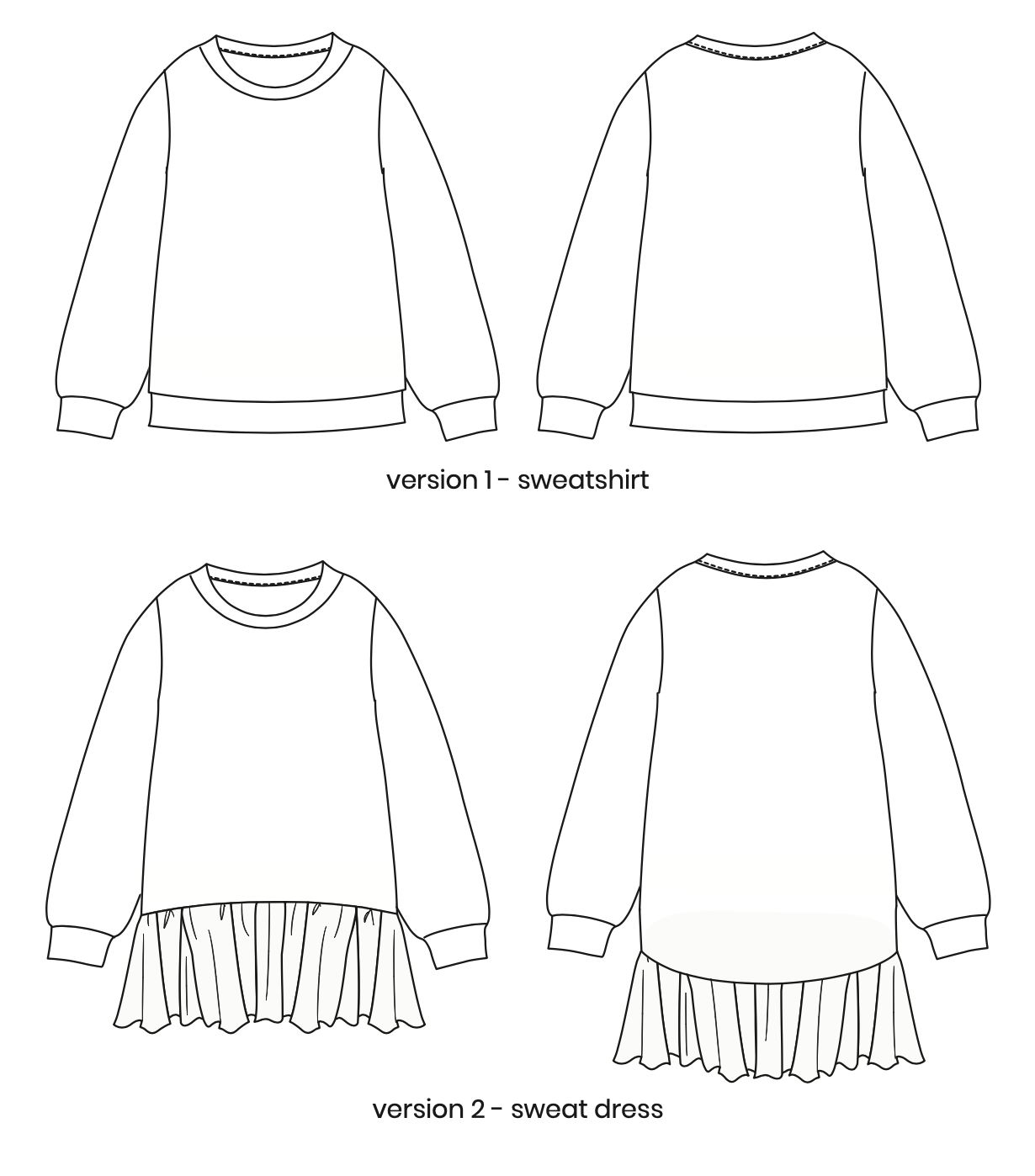 Pattern Paper Scissors Sparrow Sweatshirt & Dress