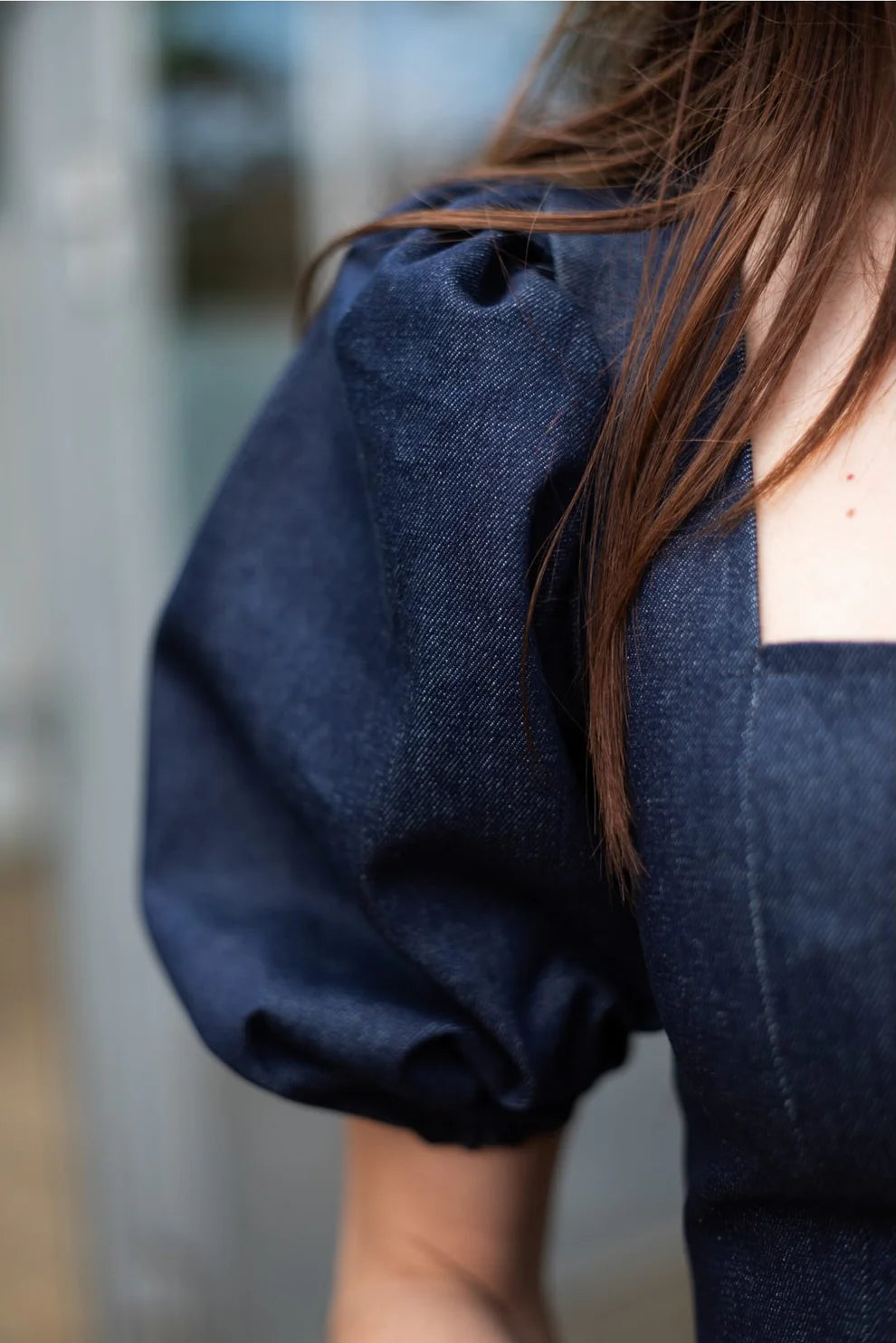 Puff and Pencil Square Dress & Puff Sleeve