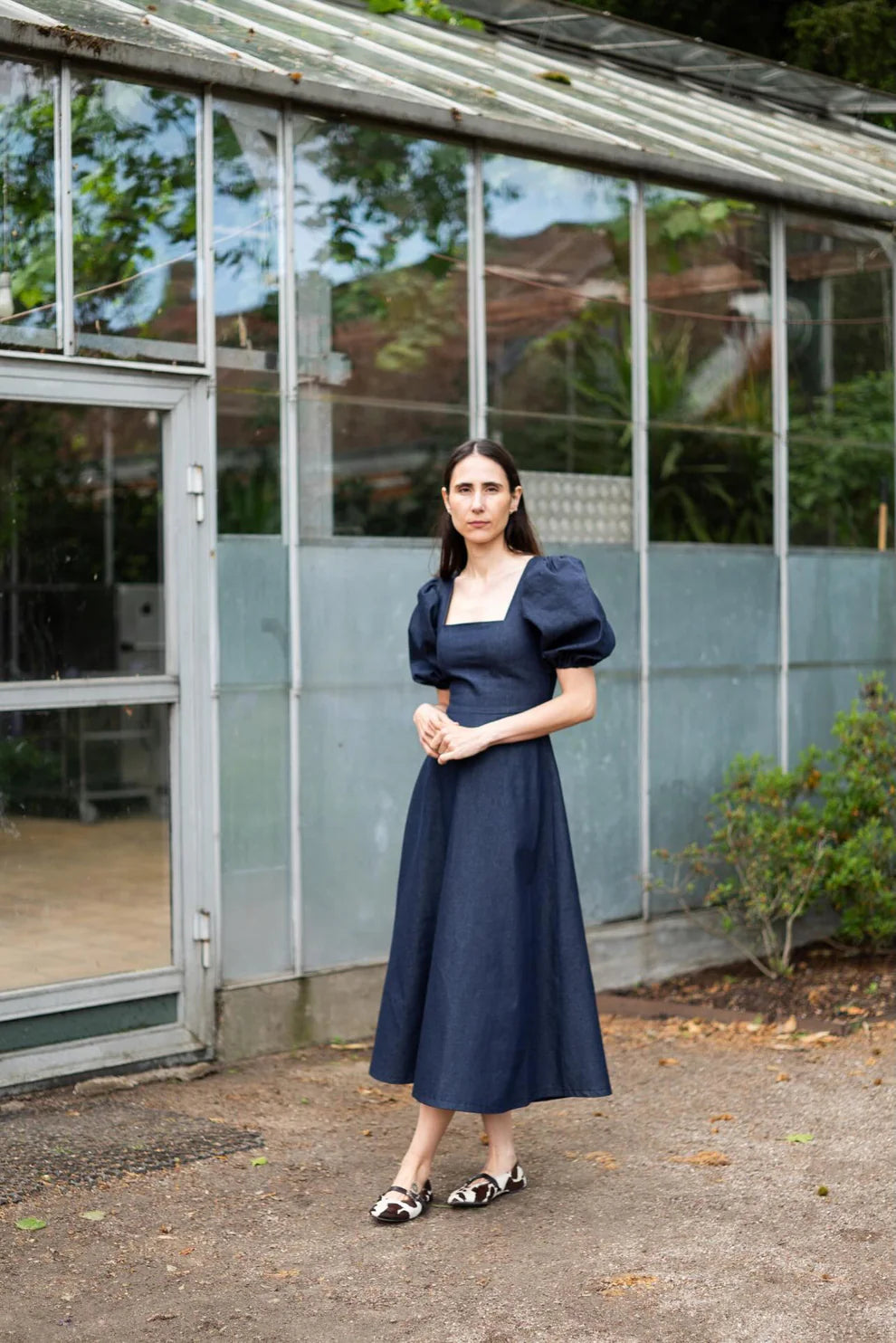 Puff and Pencil Square Dress & Puff Sleeve