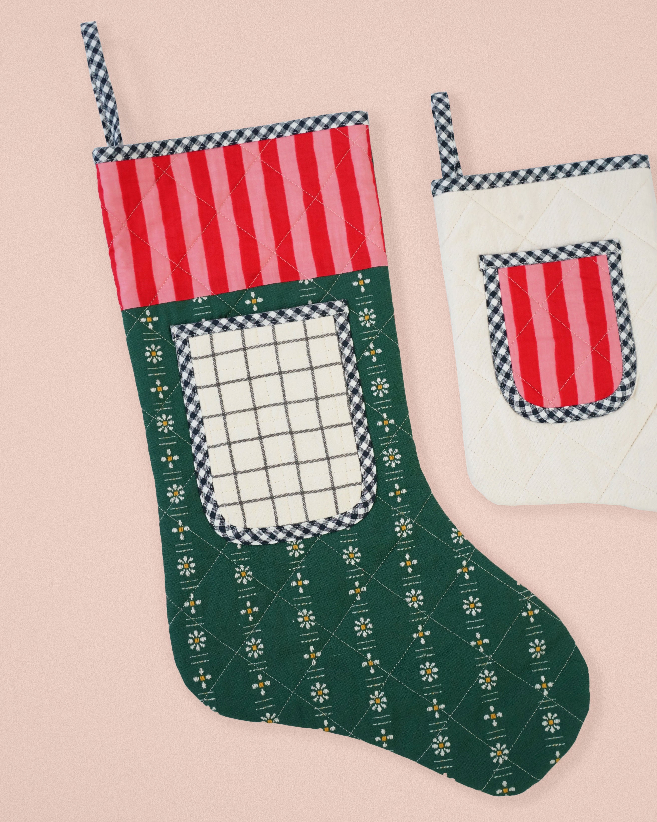 Matchy Matchy Quilted Pocket Stocking PDF