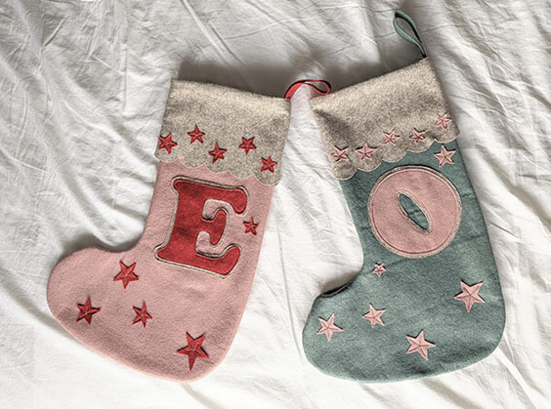 Pattern Paper Scissors Christmas Stocking