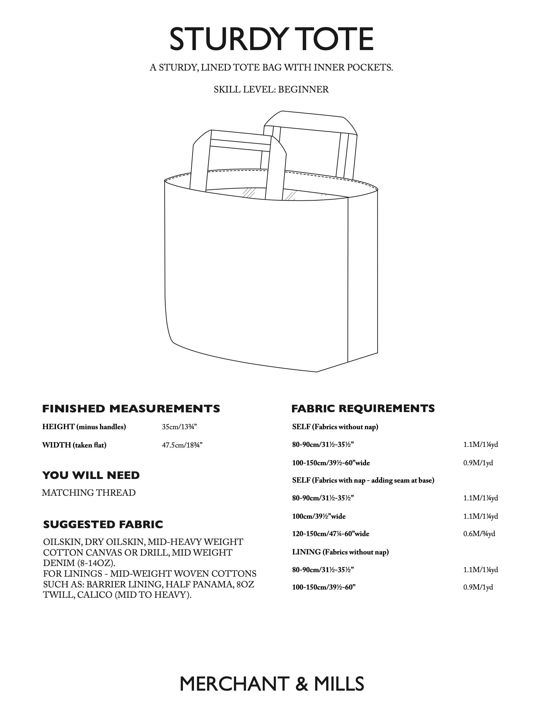 Merchant & Mills Sturdy Tote PDF