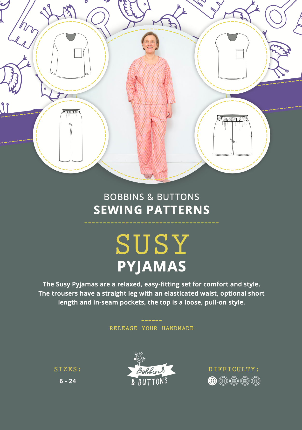 Bobbins and Buttons Susy Pyjamas