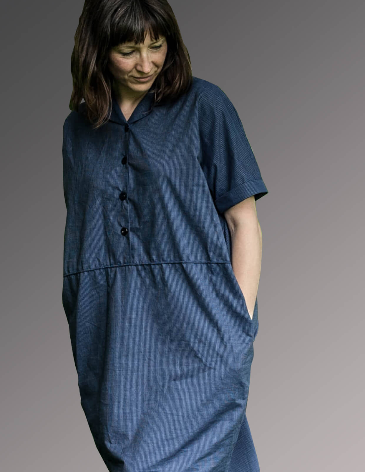 The Maker's Atelier Flip Collar Shirt Dress