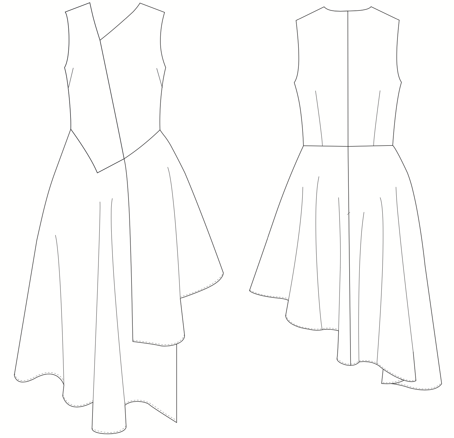 Trend Patterns TPC2 Asymmetric Hem Dress