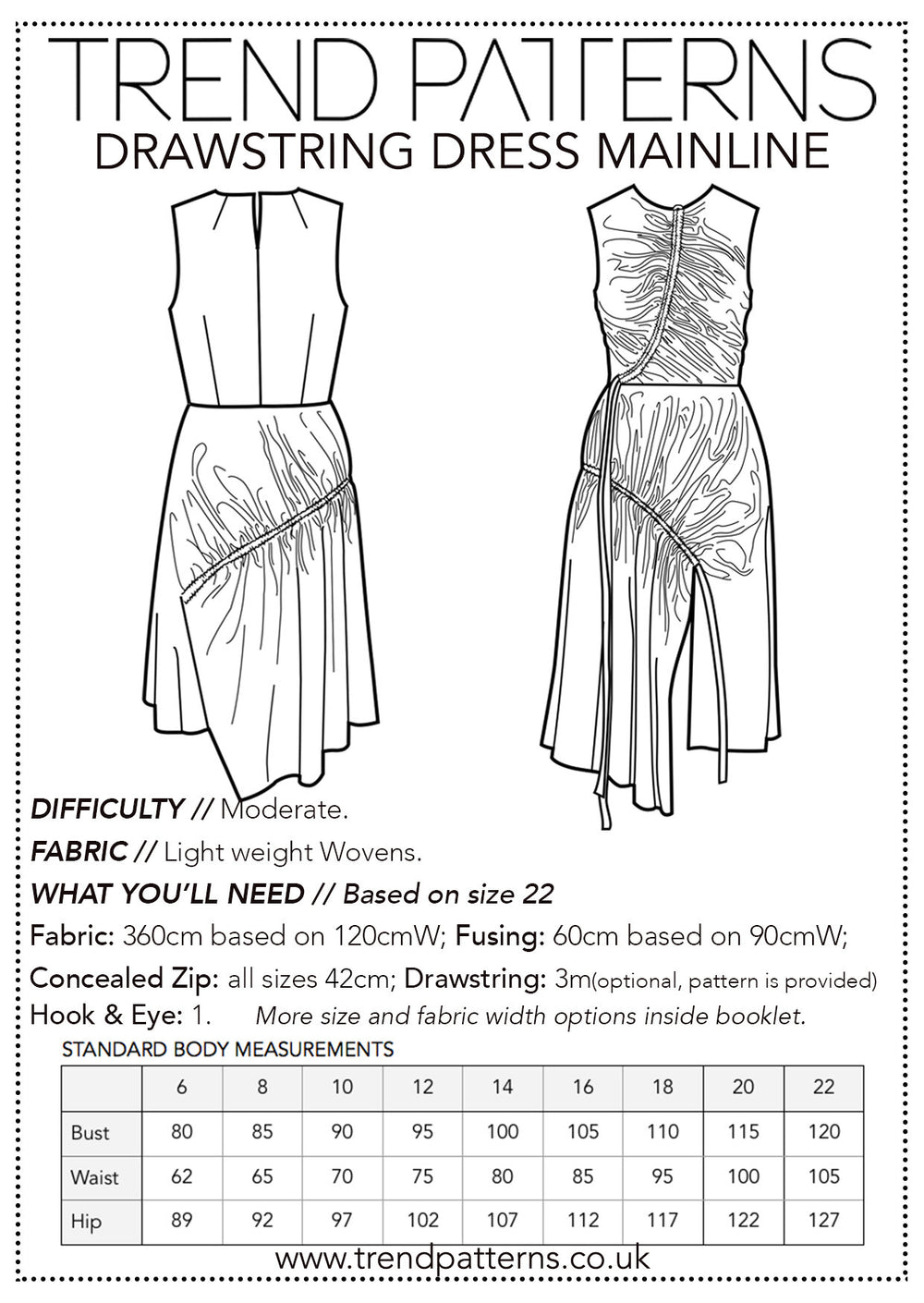 Trend Patterns TPC9 Drawstring Dress – The Fold Line