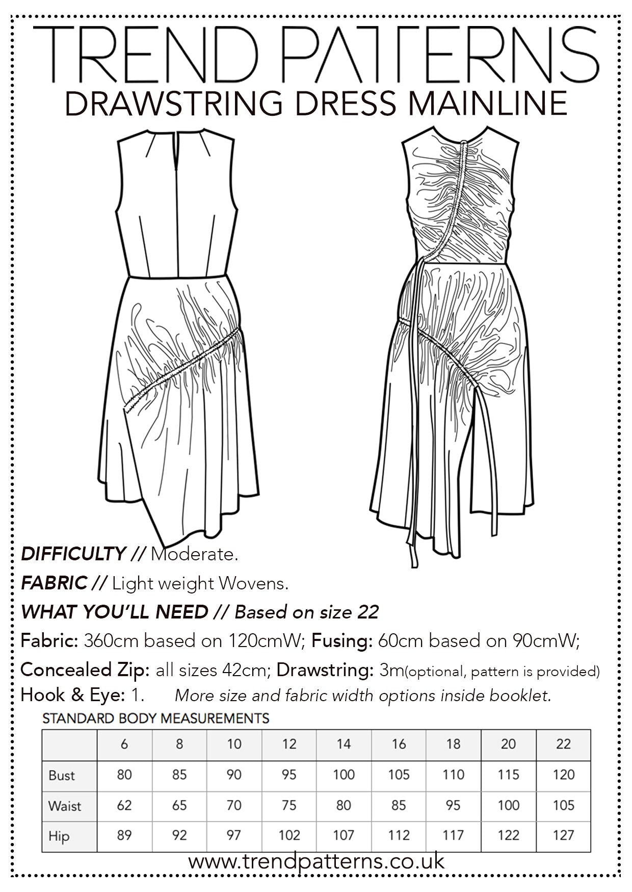 Trend Patterns TPC9 Drawstring Dress