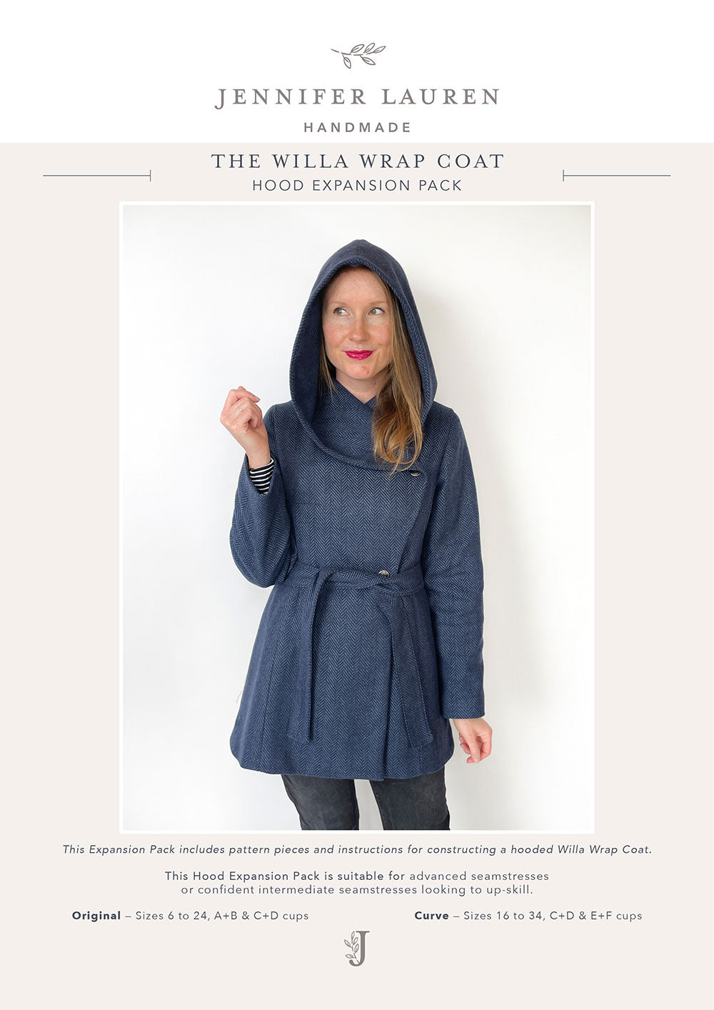 Jennifer Lauren Handmade Willa Wrap Coat Hood Expansion Pack