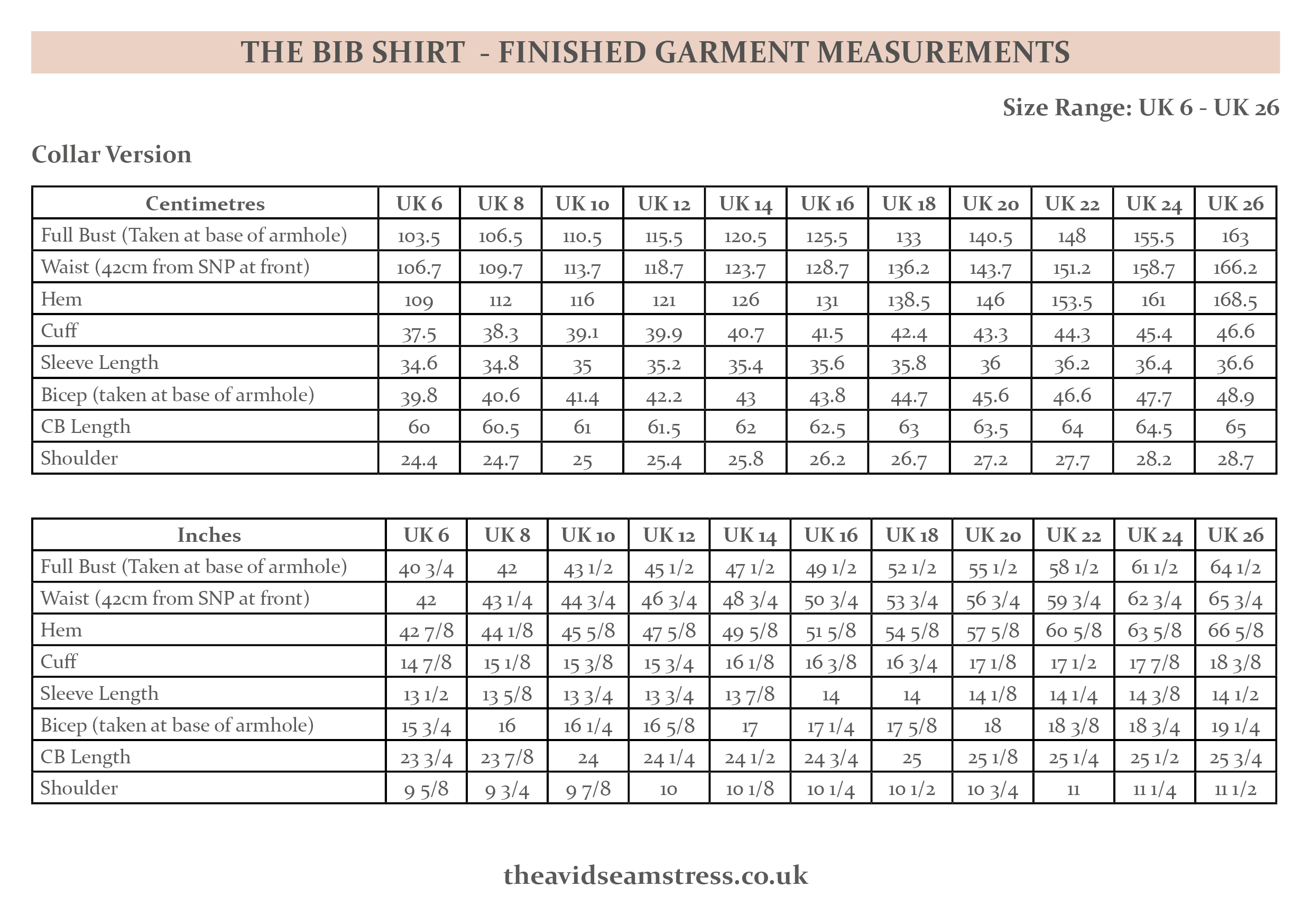 The Avid Seamstress Bib Shirt