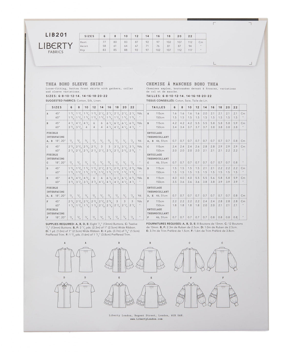 Liberty Sewing Patterns Thea Boho Sleeve Shirt – The Fold Line