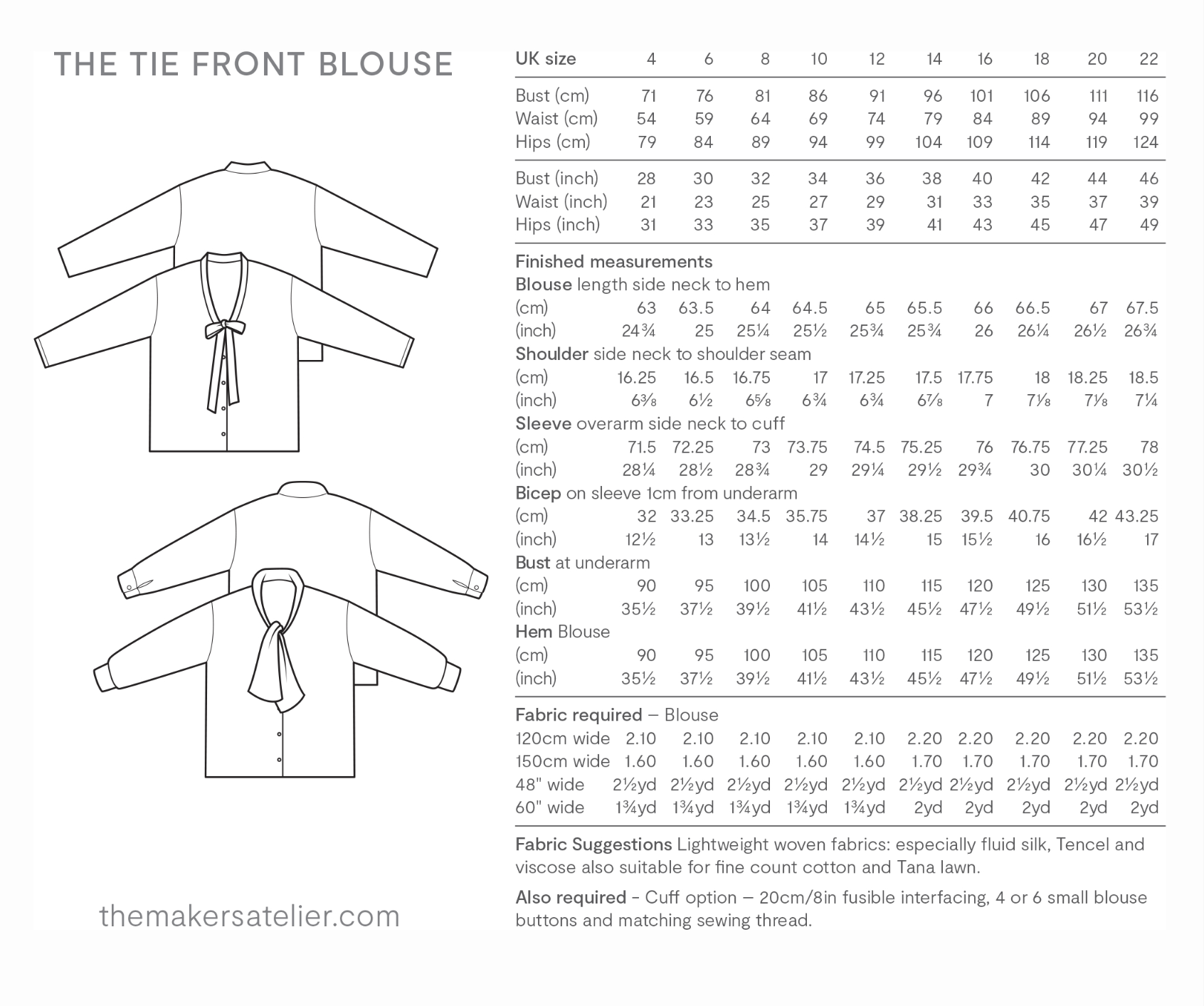 The Maker's Atelier Tie Front Blouse