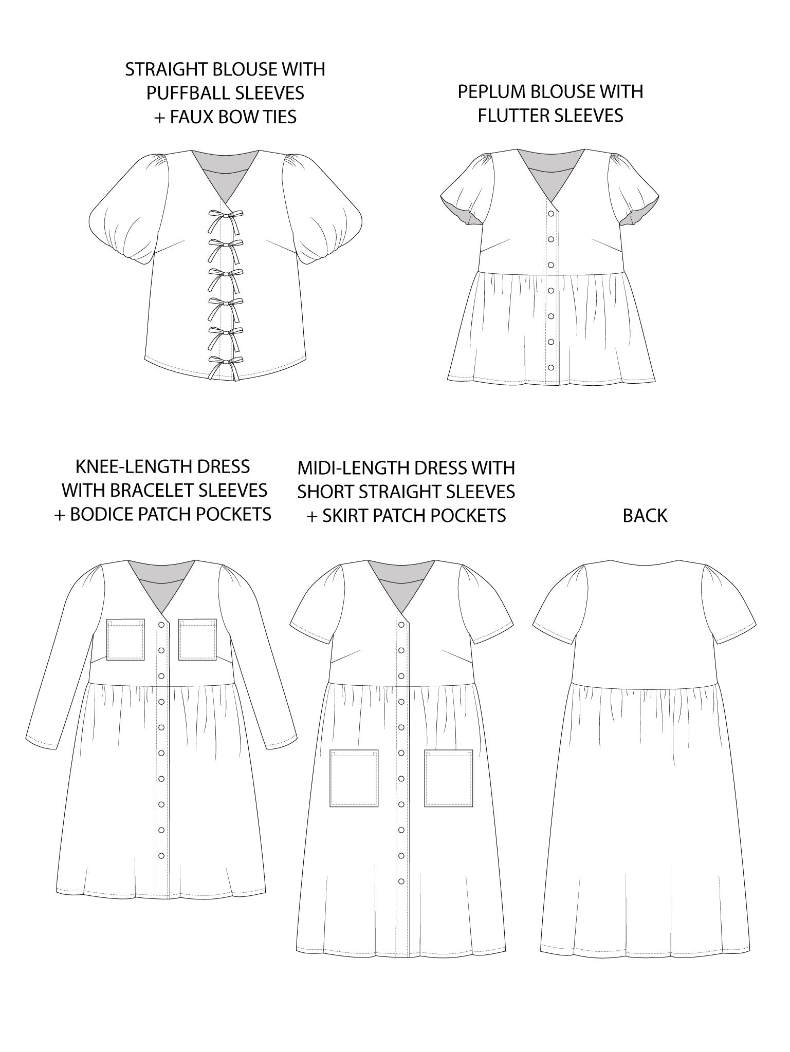 Tilly and the Buttons Nell Blouse and Dress