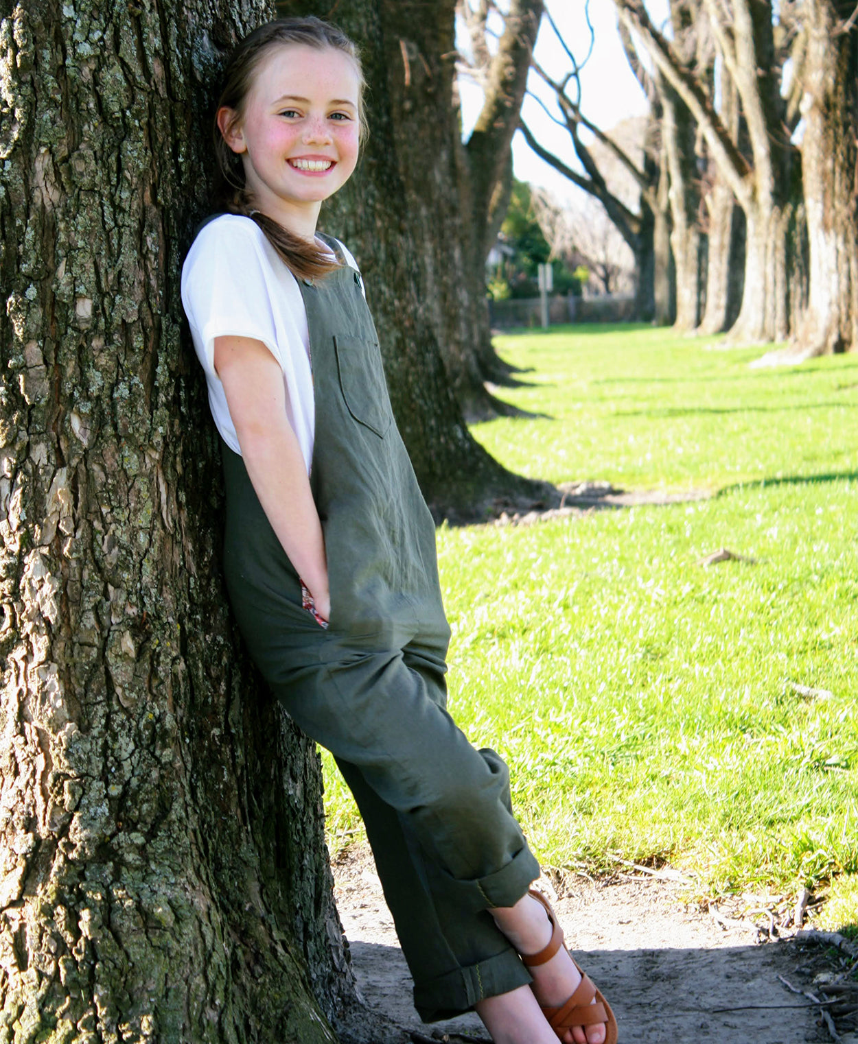 Below the Kōwhai Baby/Child Tipa Dungarees