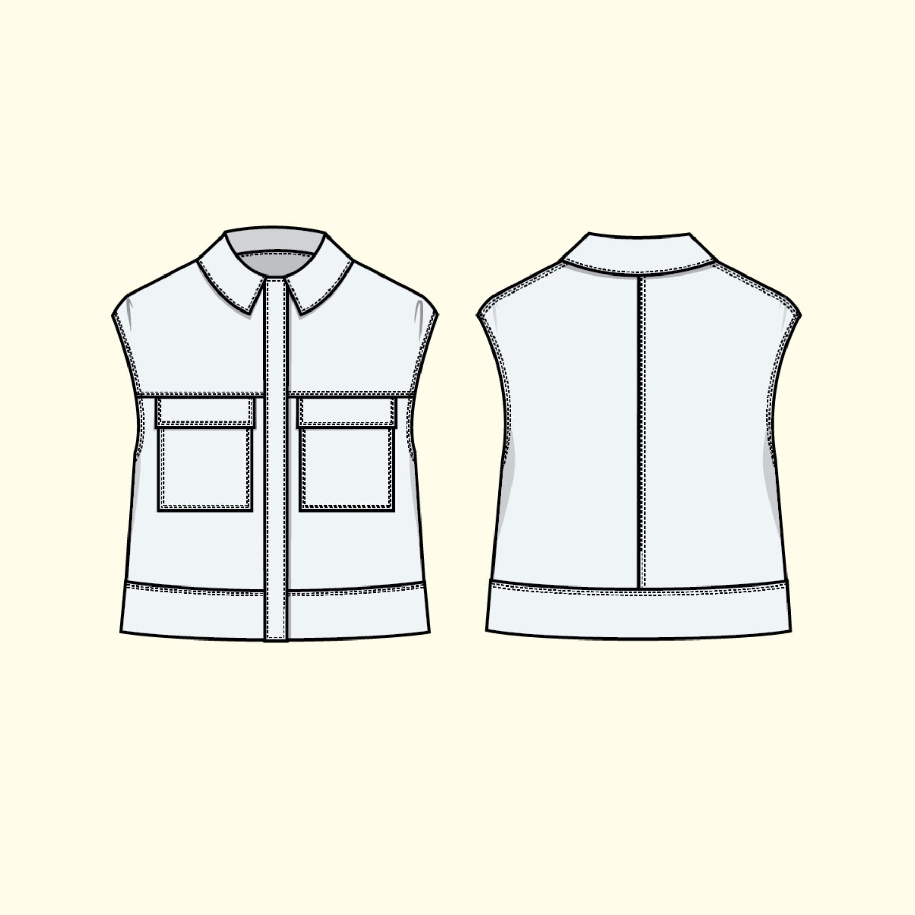 Puff and Pencil Topstitch Vest & Box Sleeve – The Fold Line