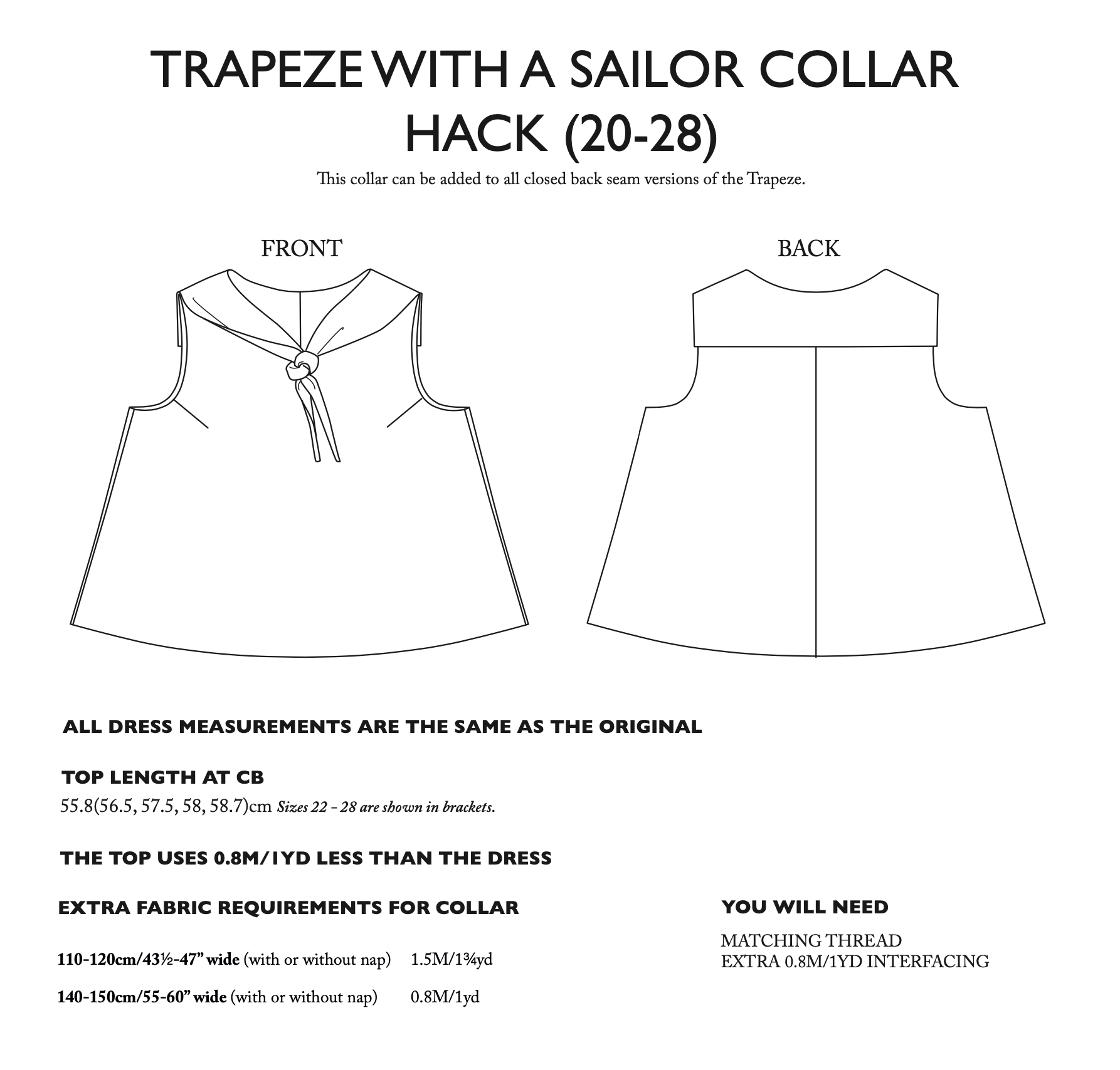 Merchant & Mills Trapeze Pattern Additions PDF