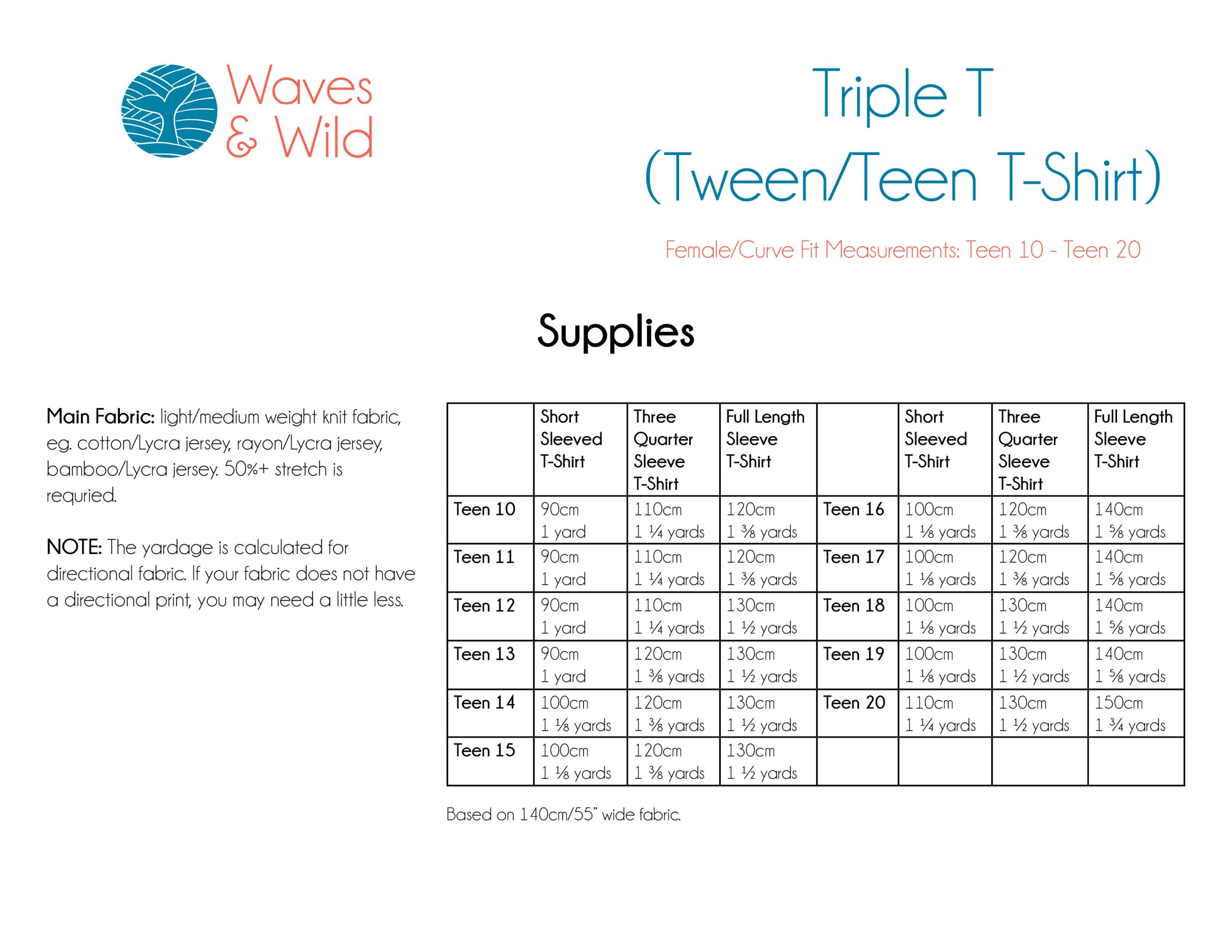 Waves & Wild Teen Girls' Triple T T-shirt