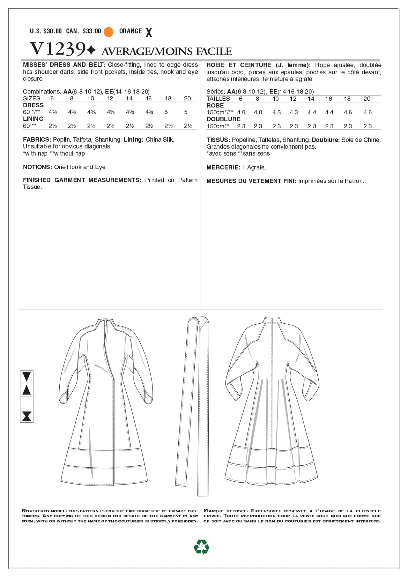 Vogue Dress V1239 – The Fold Line