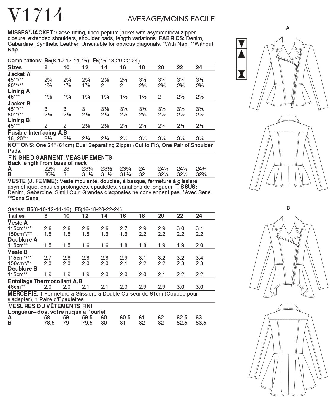 Vogue Jacket V1714