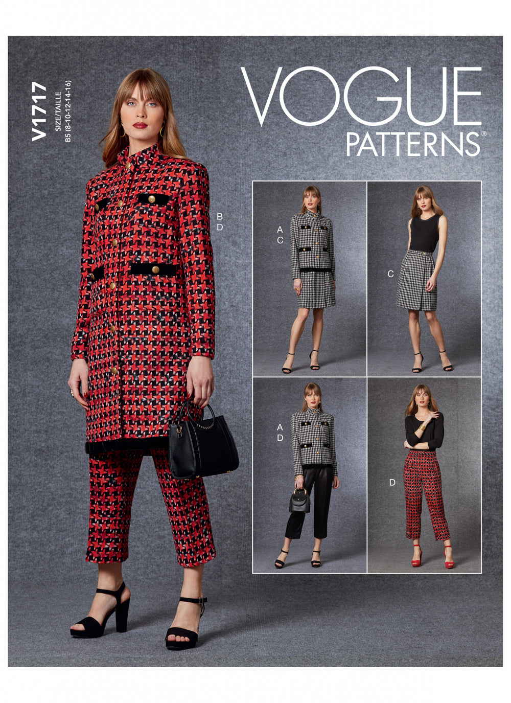 Vogue Jacket, Coat, Trousers and Skirt V1717
