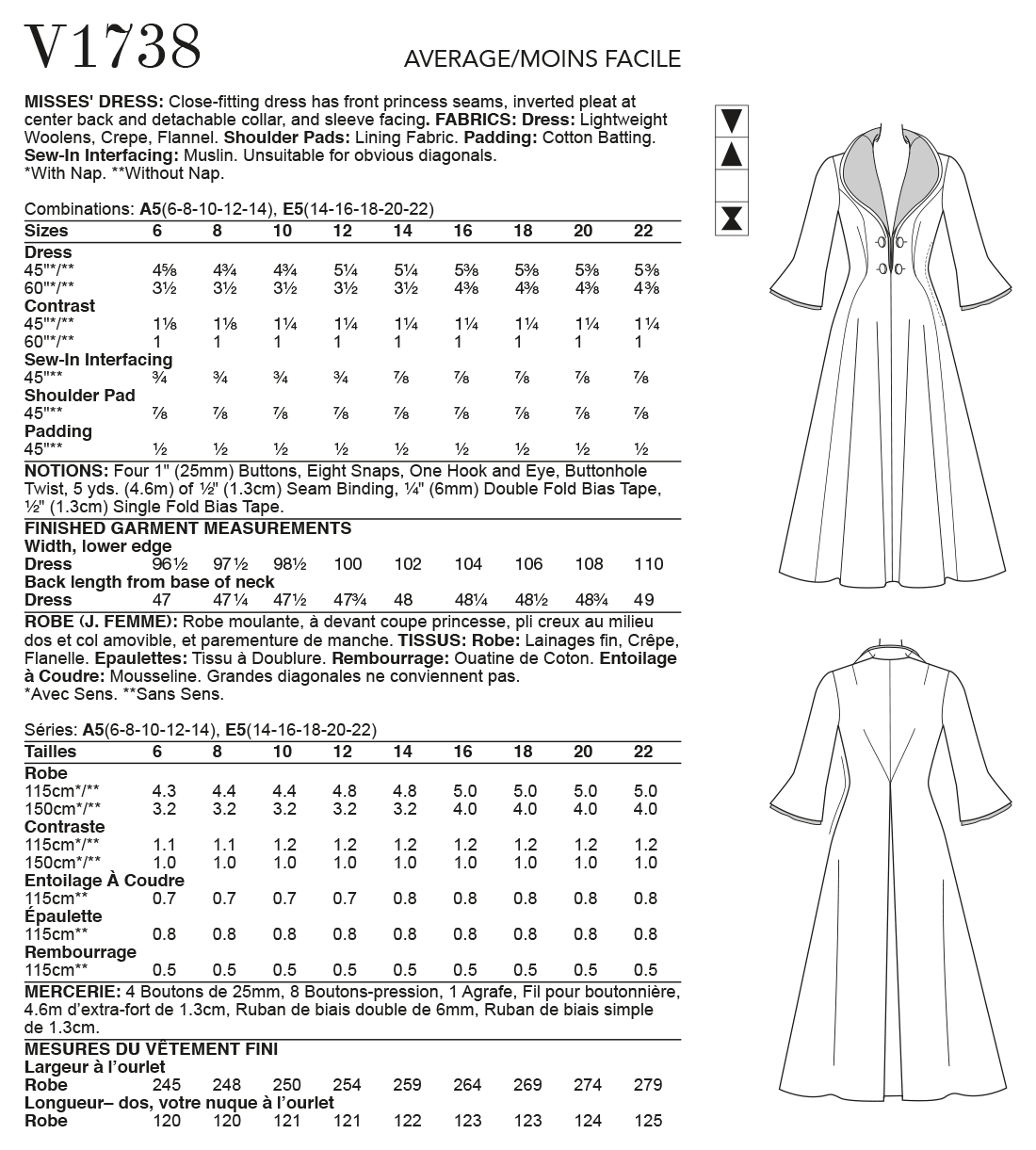 Vogue Vintage Dress V1738