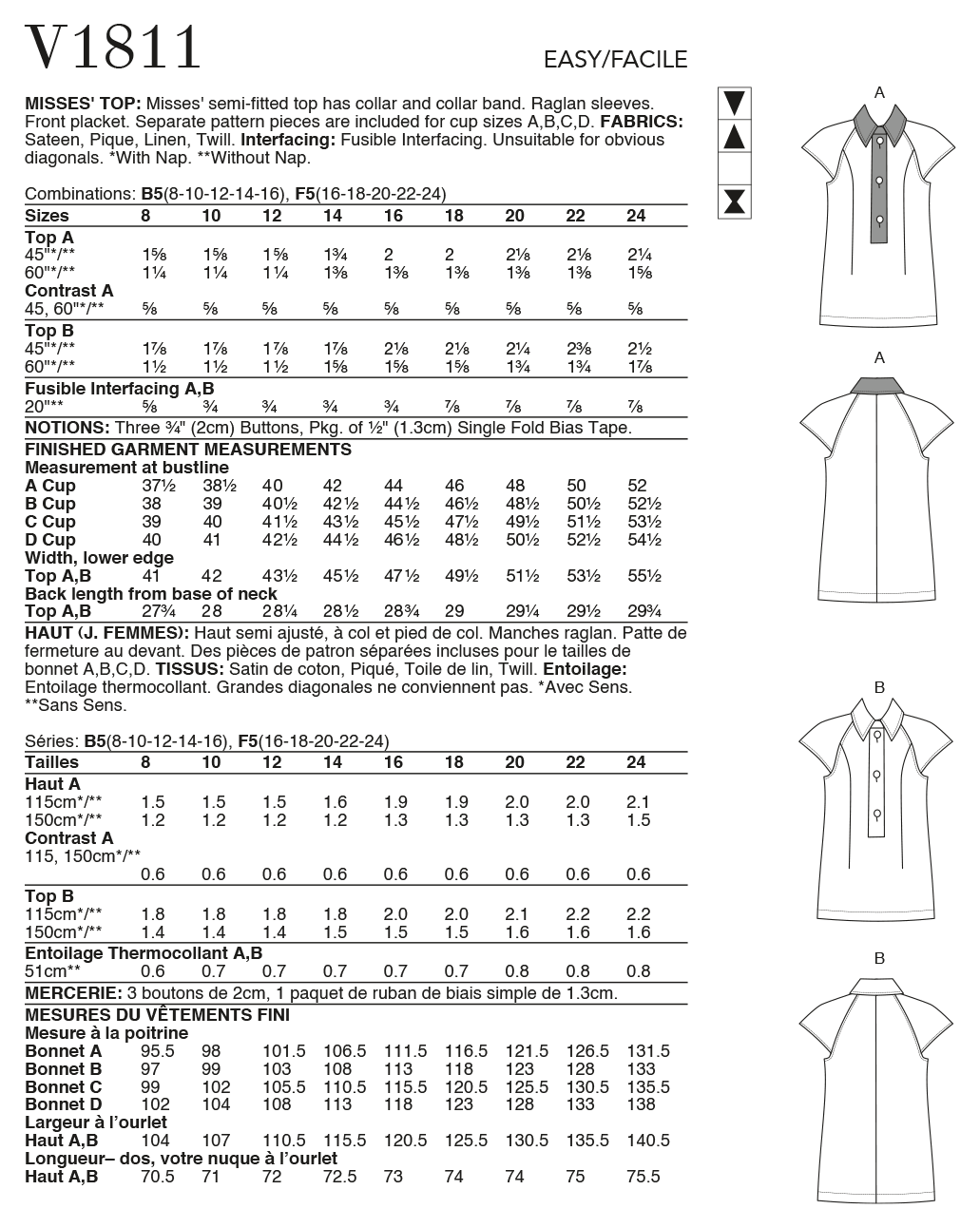 Vogue Tops V1811