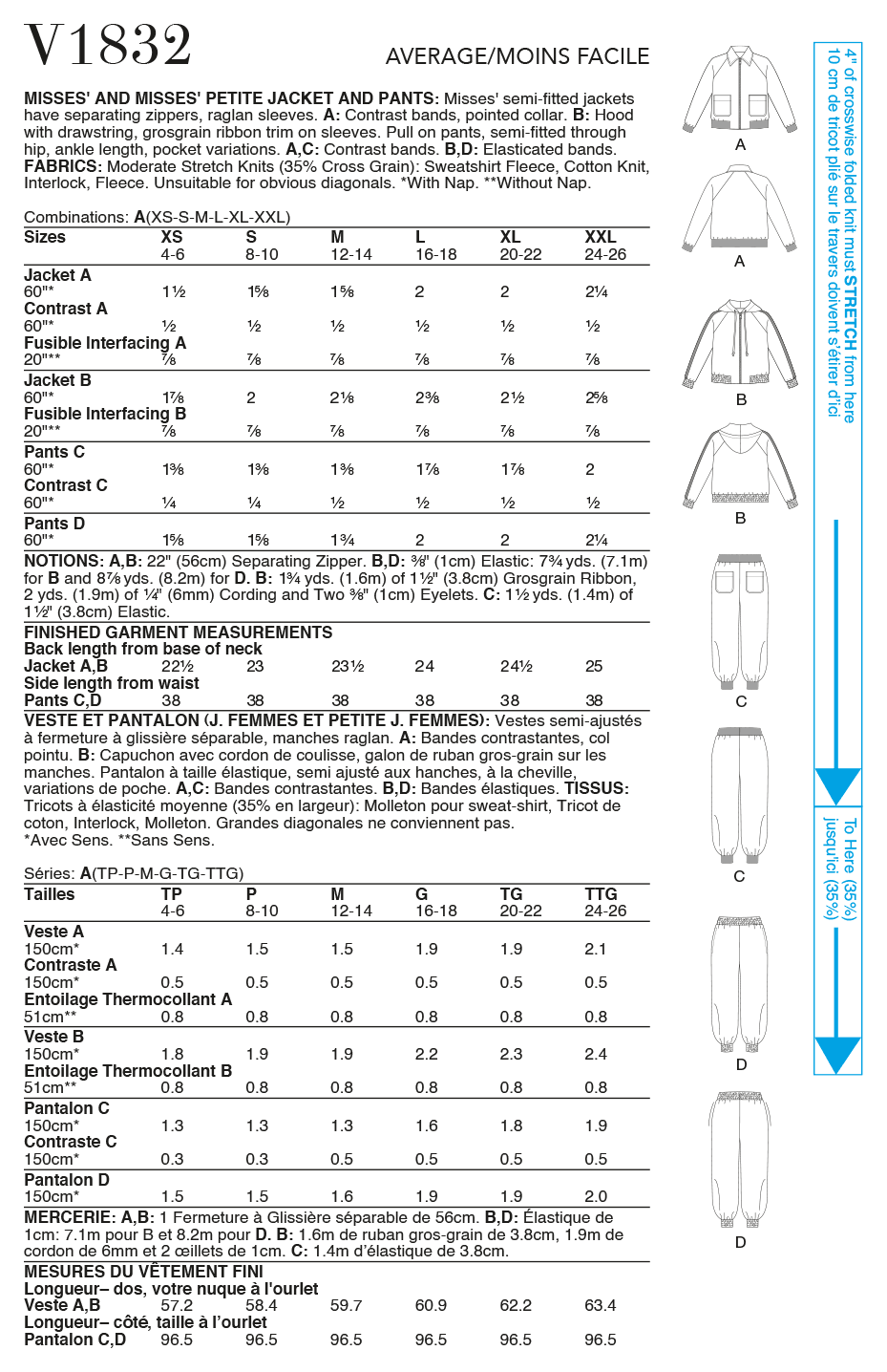 Vogue Jacket and Trousers V1832