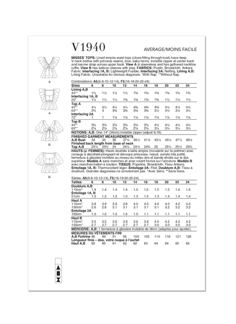 Vogue Tops V1940