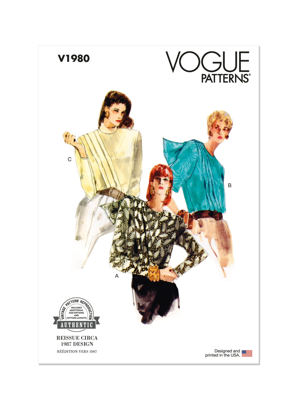Vogue Vintage Blouses V1980