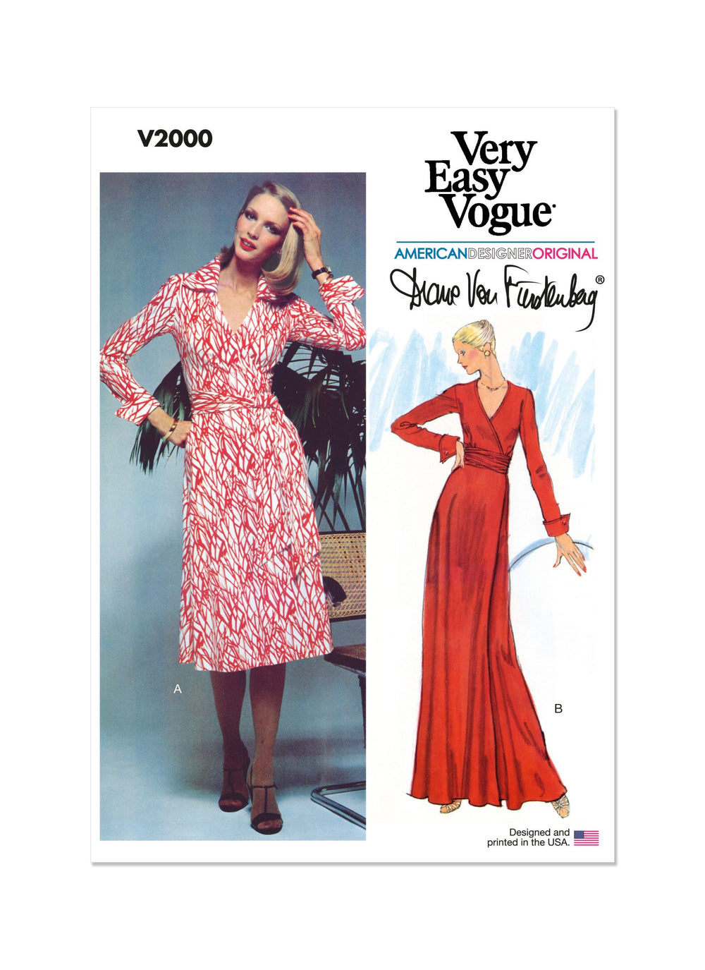 Vogue Vintage Wrap Dress V2000