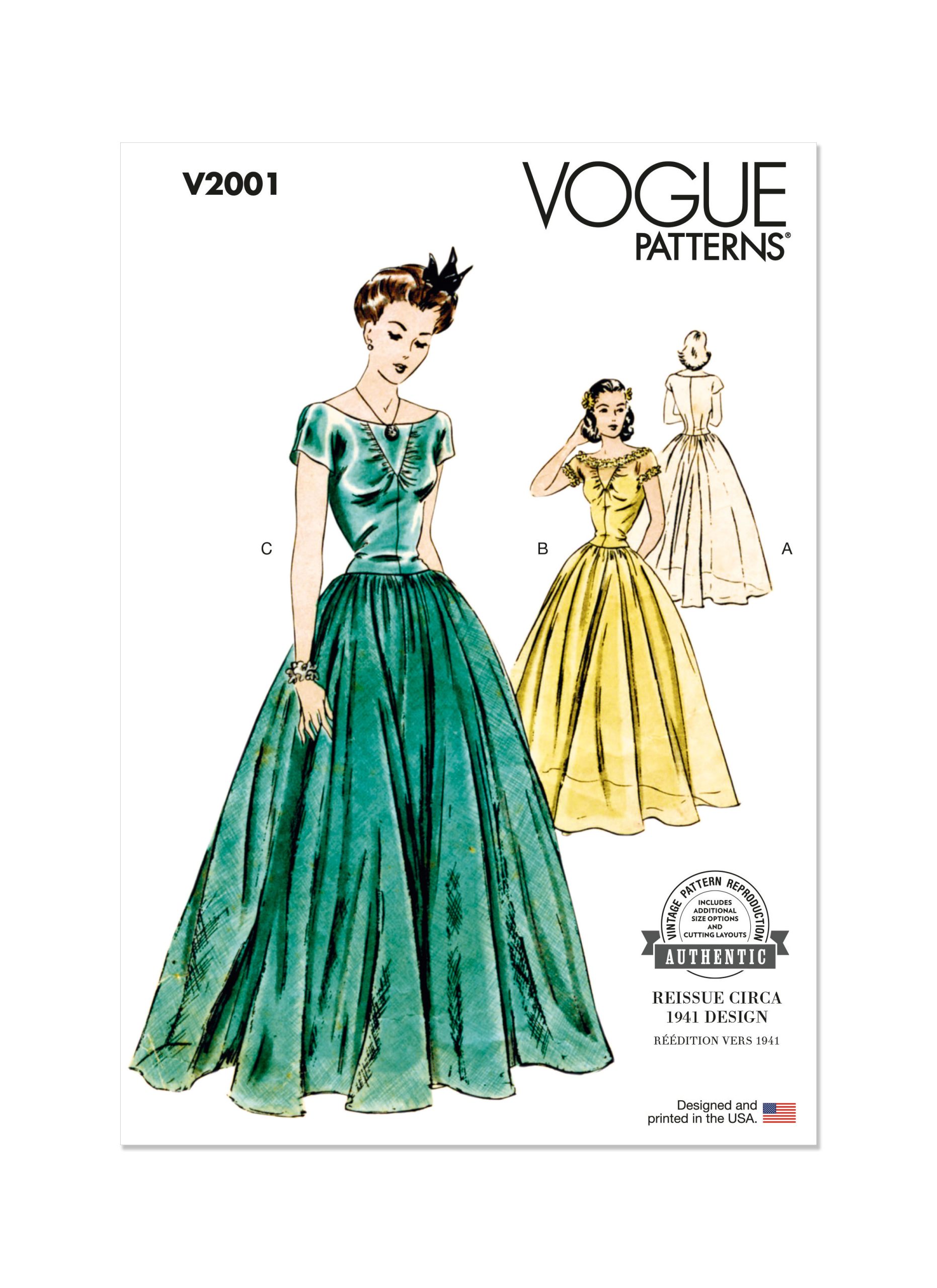 Vogue Vintage Dress V2001 The Fold Line Vogue Vintage Dress V2001 The Fold Line