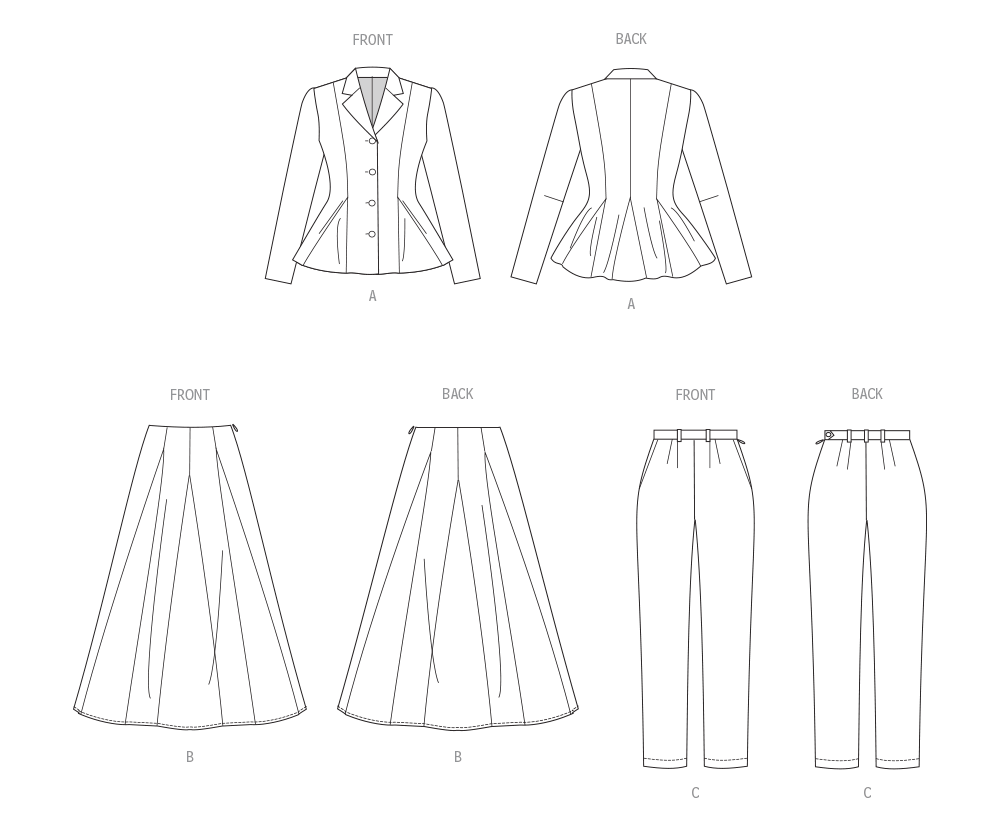 Vogue Jacket, Skirt & Trousers V2018