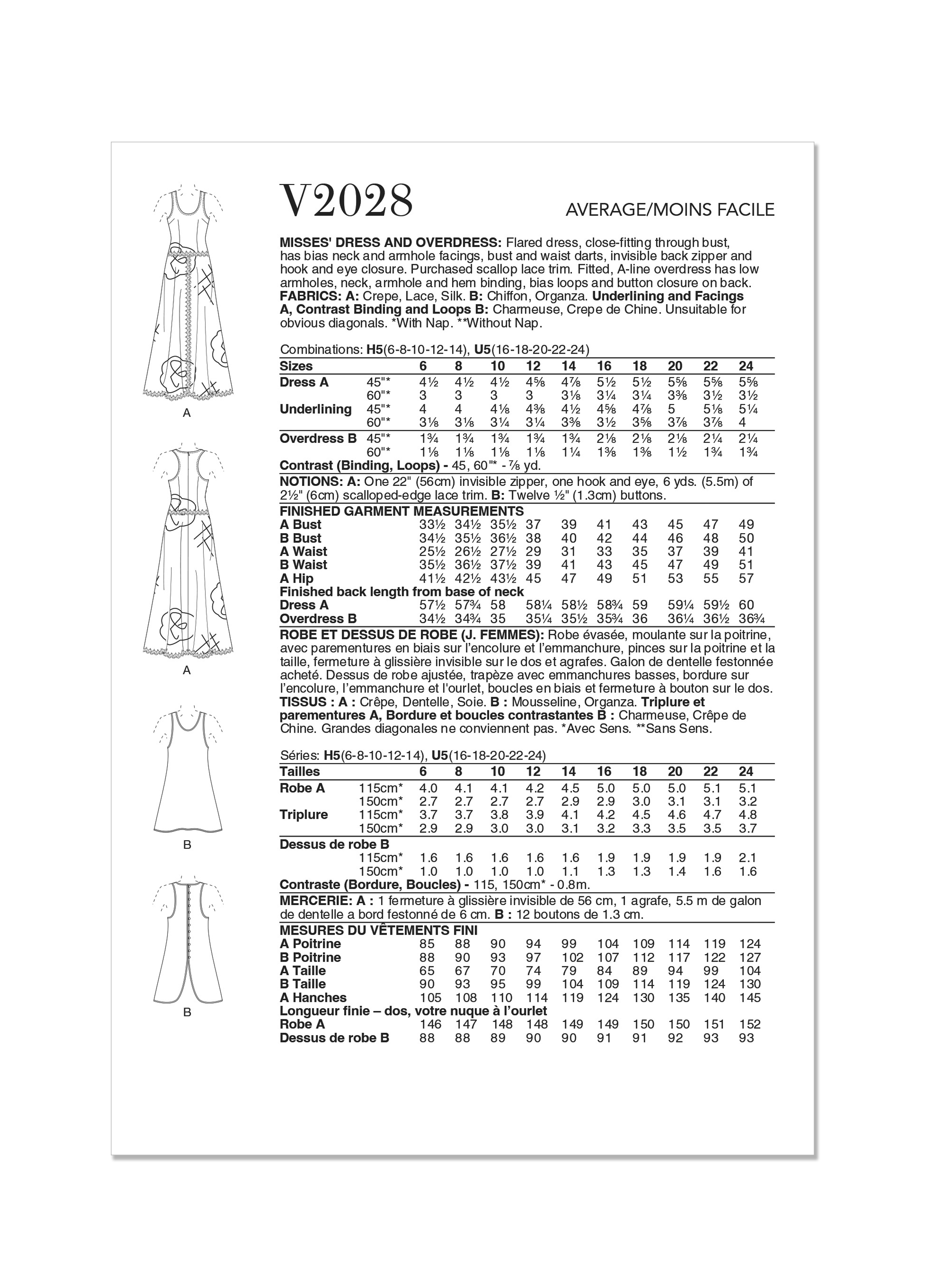 Vogue Dress & Overdress V2028