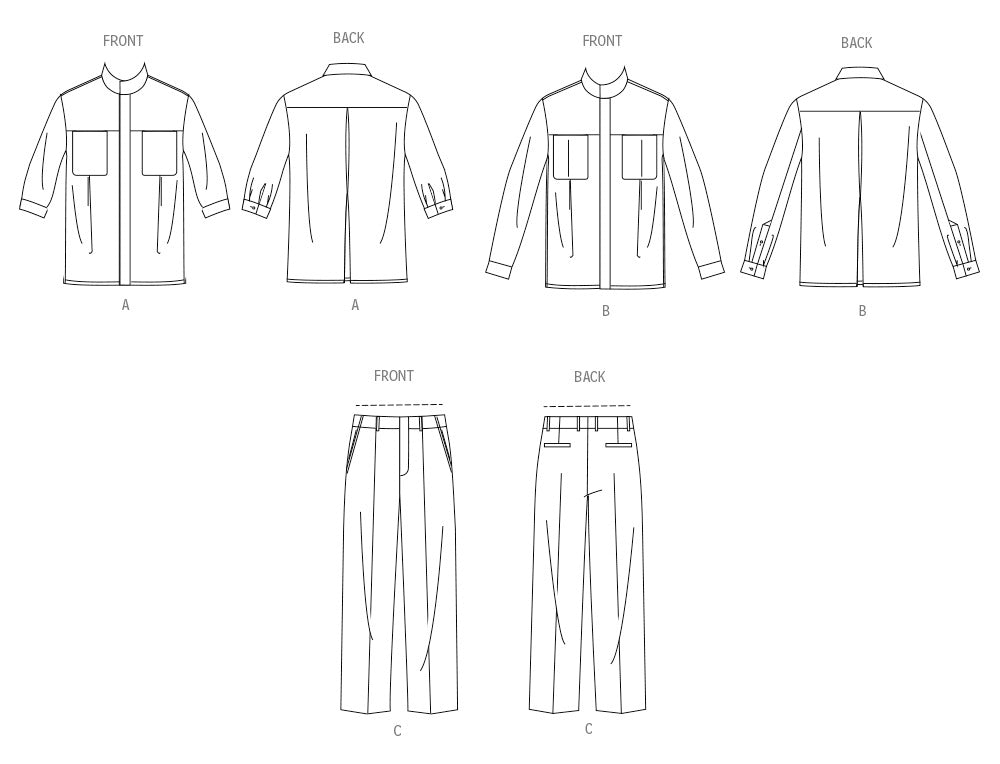 Vogue Unisex Trousers & Shirts V2039