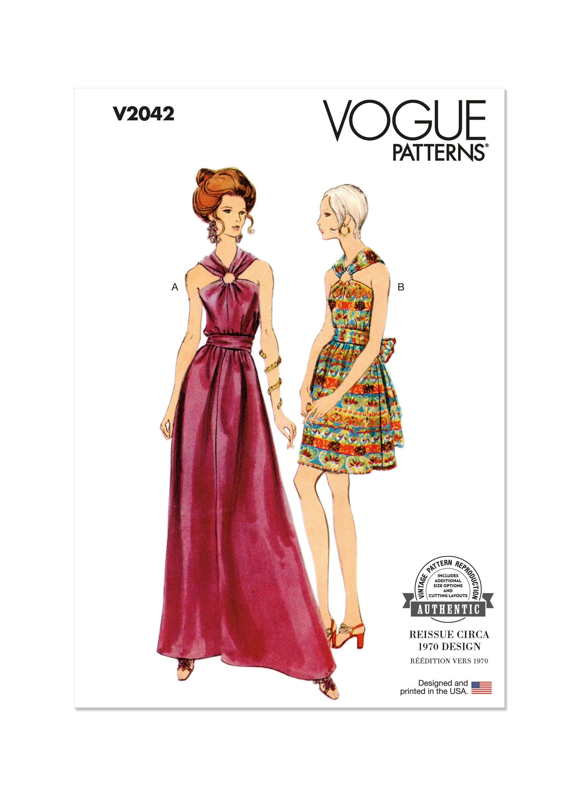Vogue Vintage Dress V2042 The Fold Line Vogue Vintage Dress V2042 The Fold Line