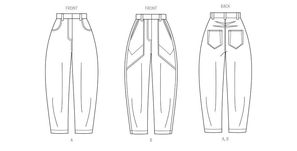 Vogue Barrel Trousers V2051