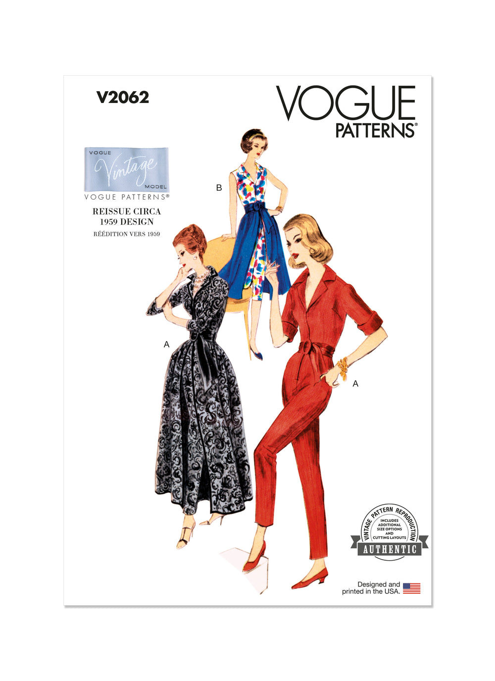 Vogue Vintage Slacksuit (Jumpsuit) & Skirt V2062