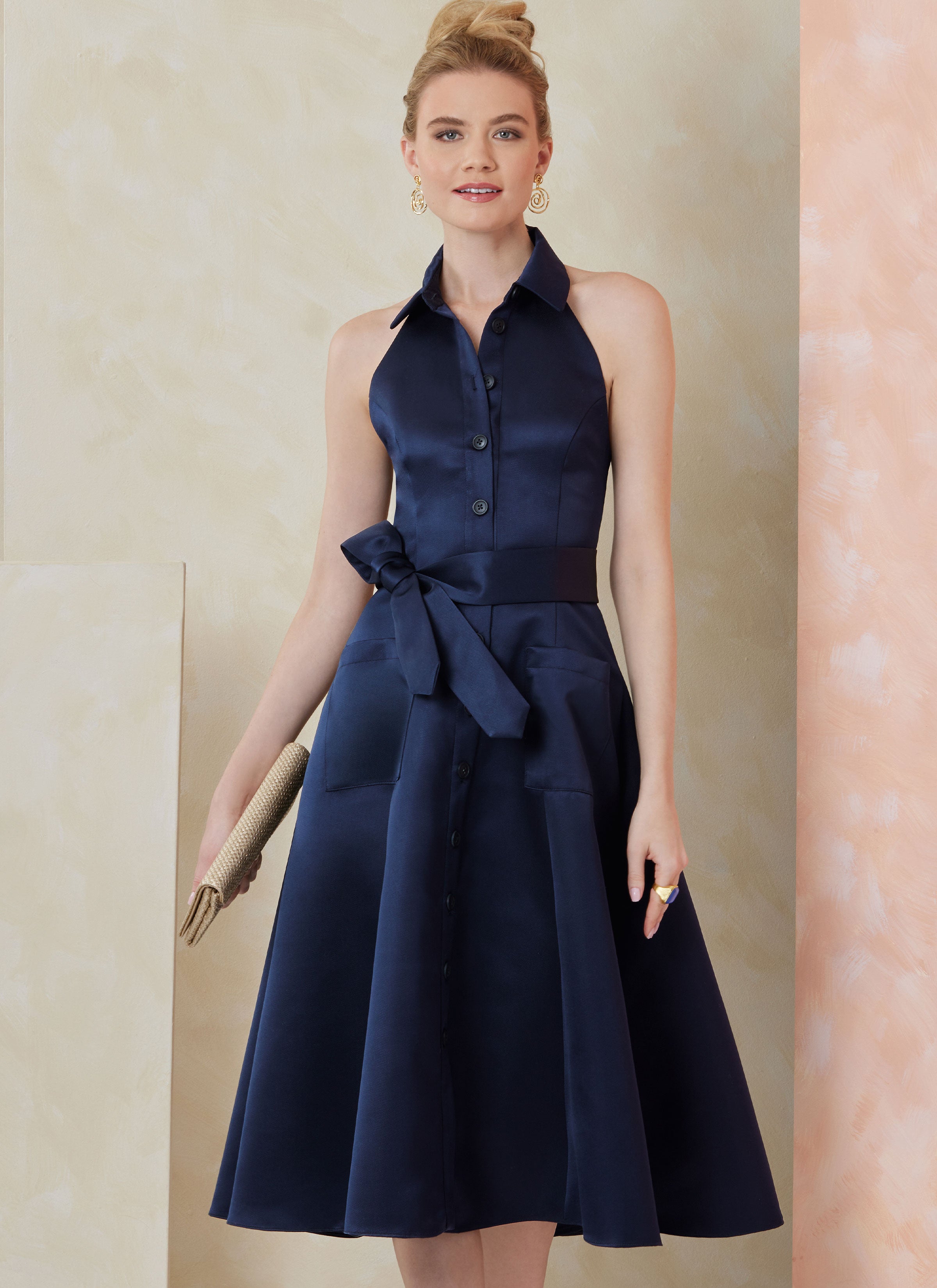 Vogue Dress and Tie Belt V2103