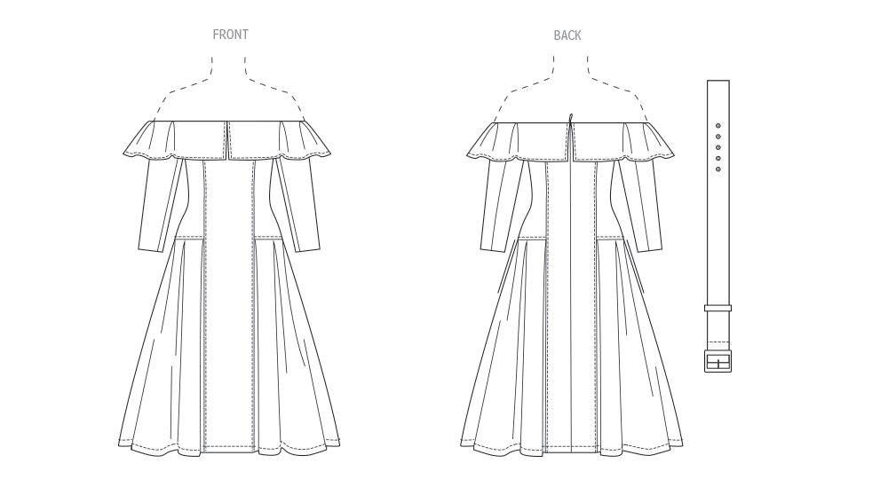 Vogue Dress and Belt V2104
