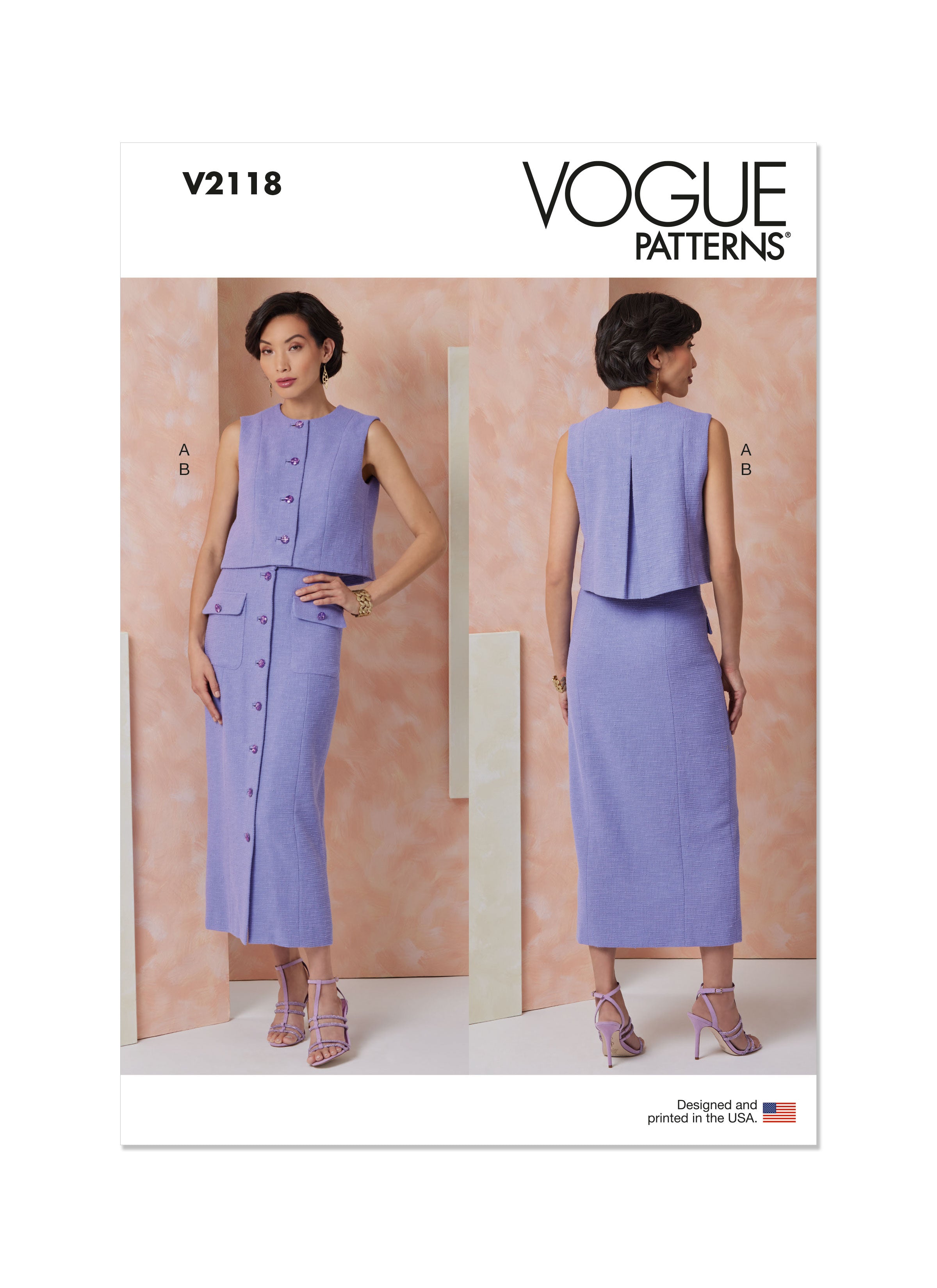 Vogue Top and Skirt V2118