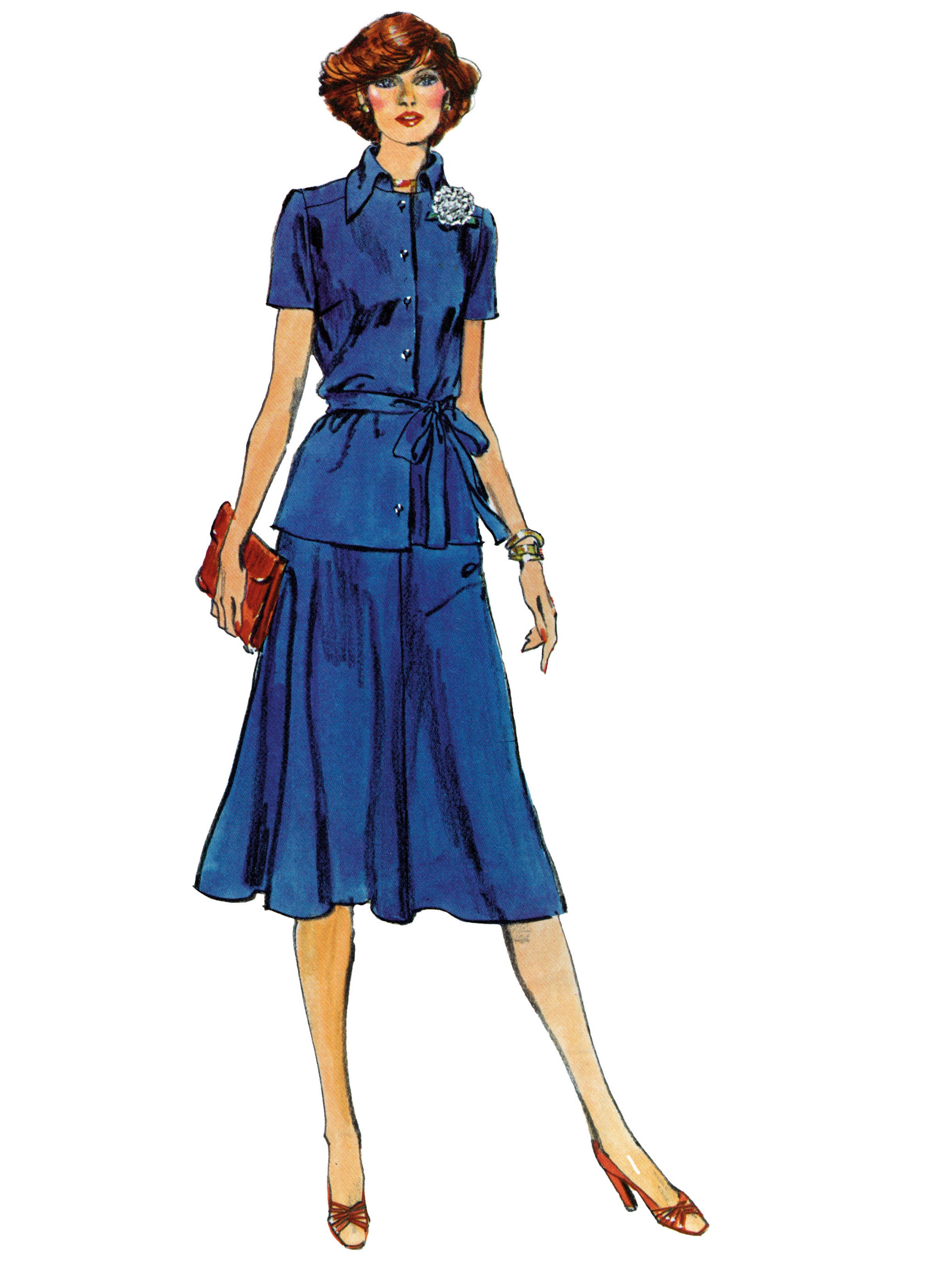 Vogue Knit Jacket, Belt, Skirt and Top by Diane von Furstenberg V2122