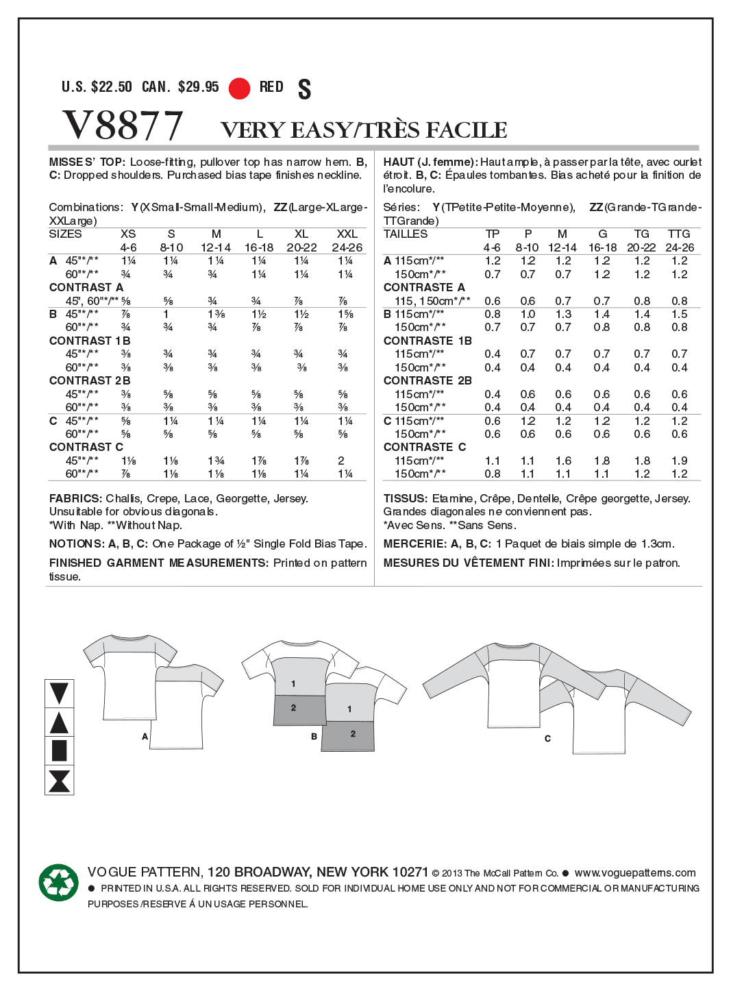 Vogue Top V8877